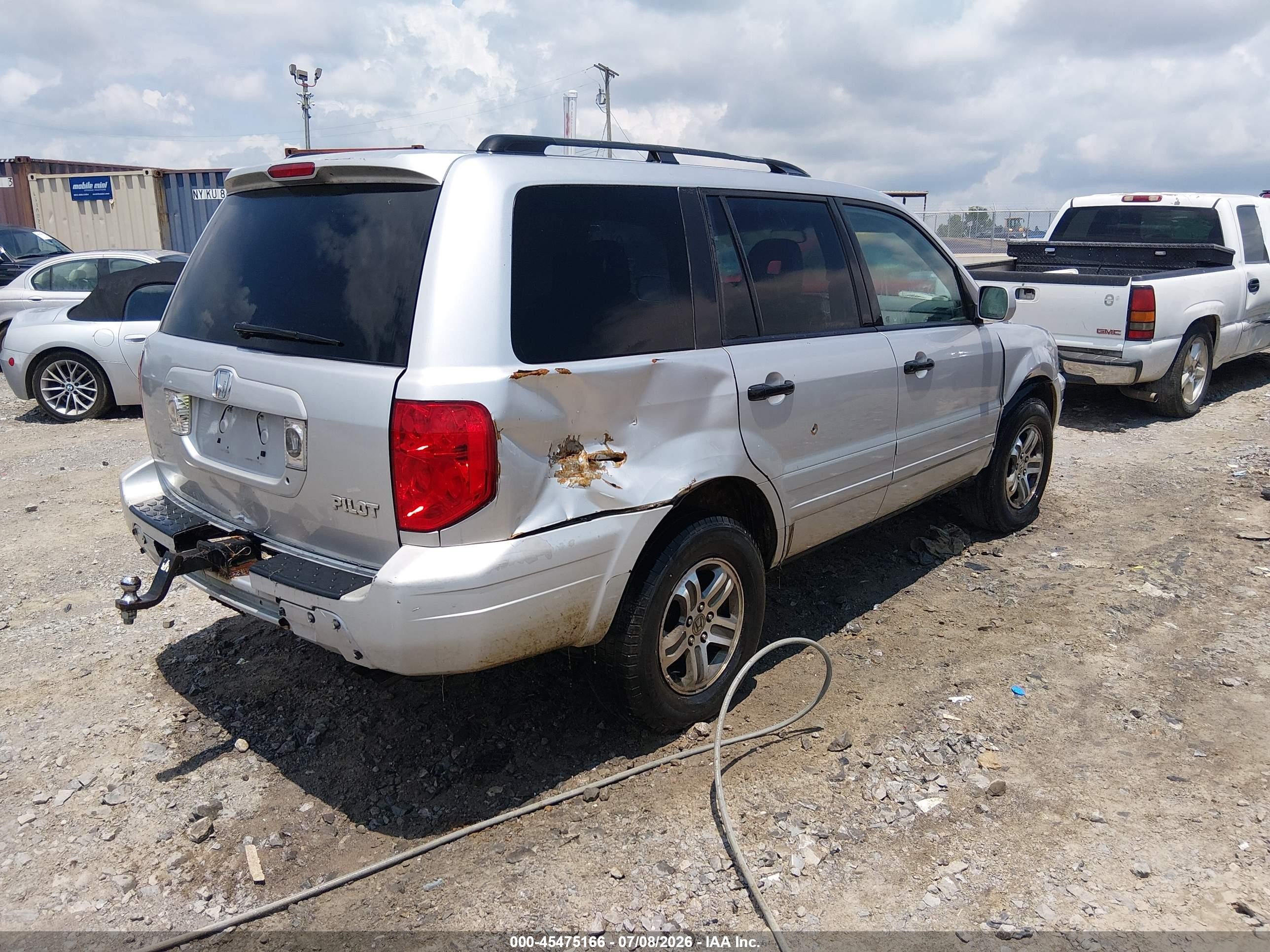 2005 Honda Pilot Ex-l Gray vin: 5FNYF18525B059986