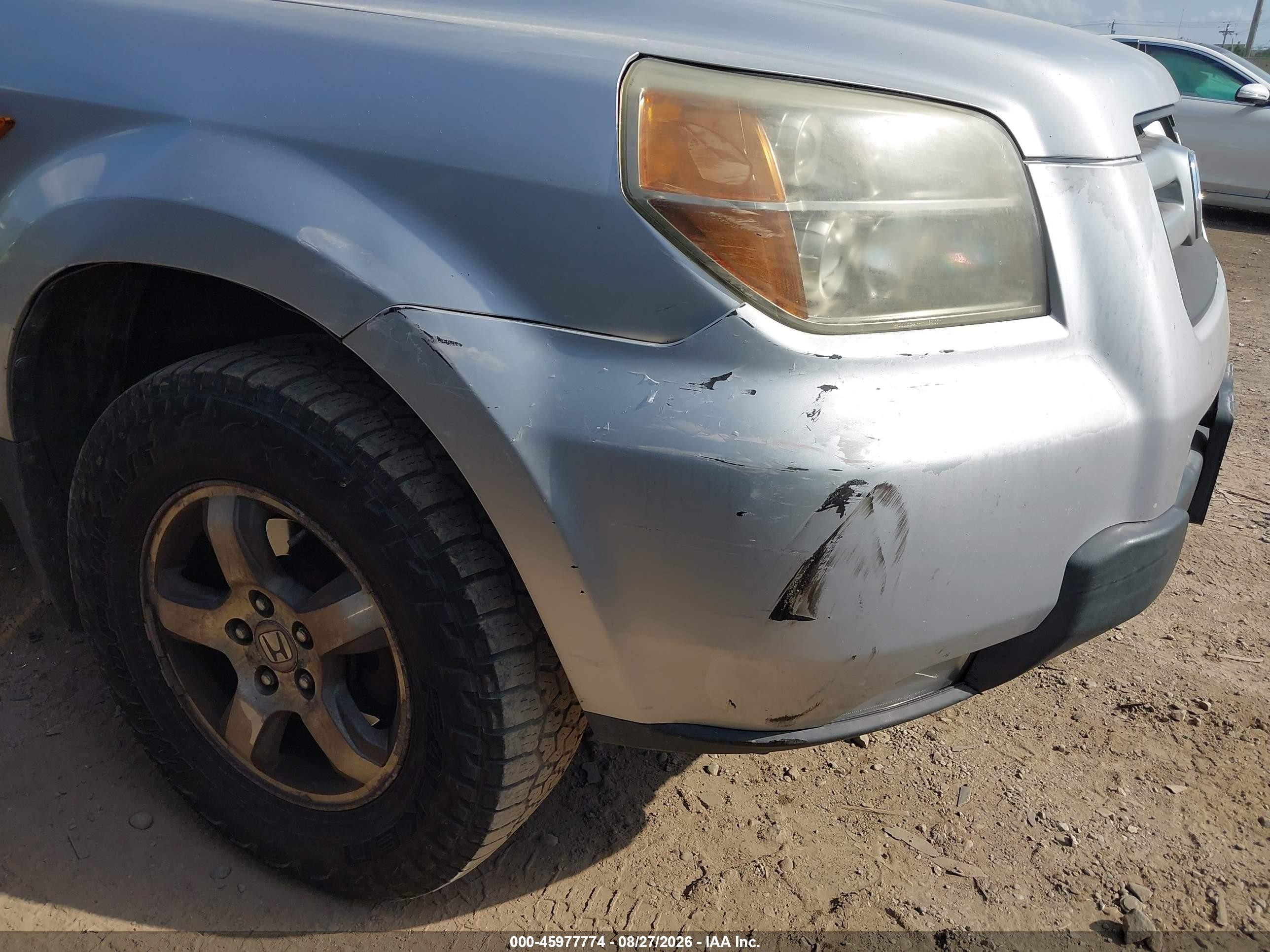 2006 Honda Pilot Ex-l Silver vin: 5FNYF18526B020557
