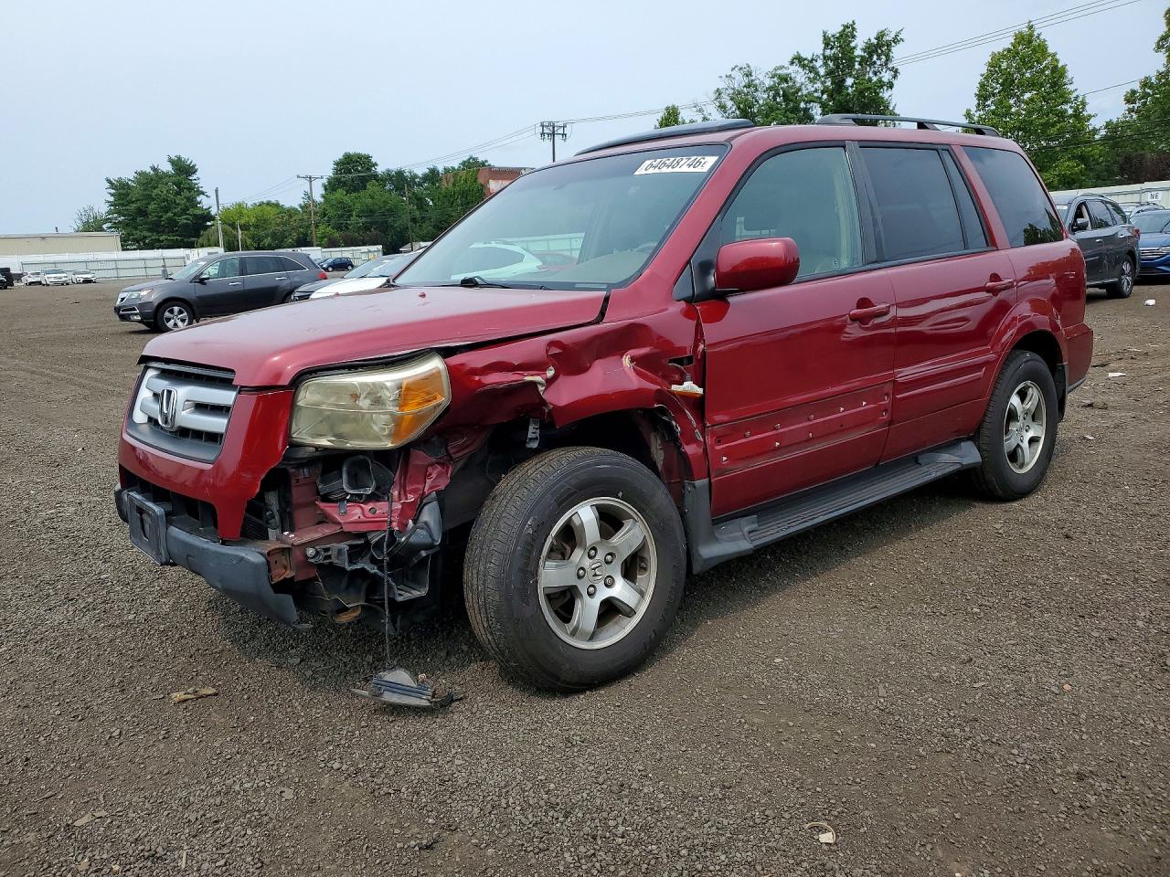 2006 Honda Pilot Ex Red vin: 5FNYF18526B023085