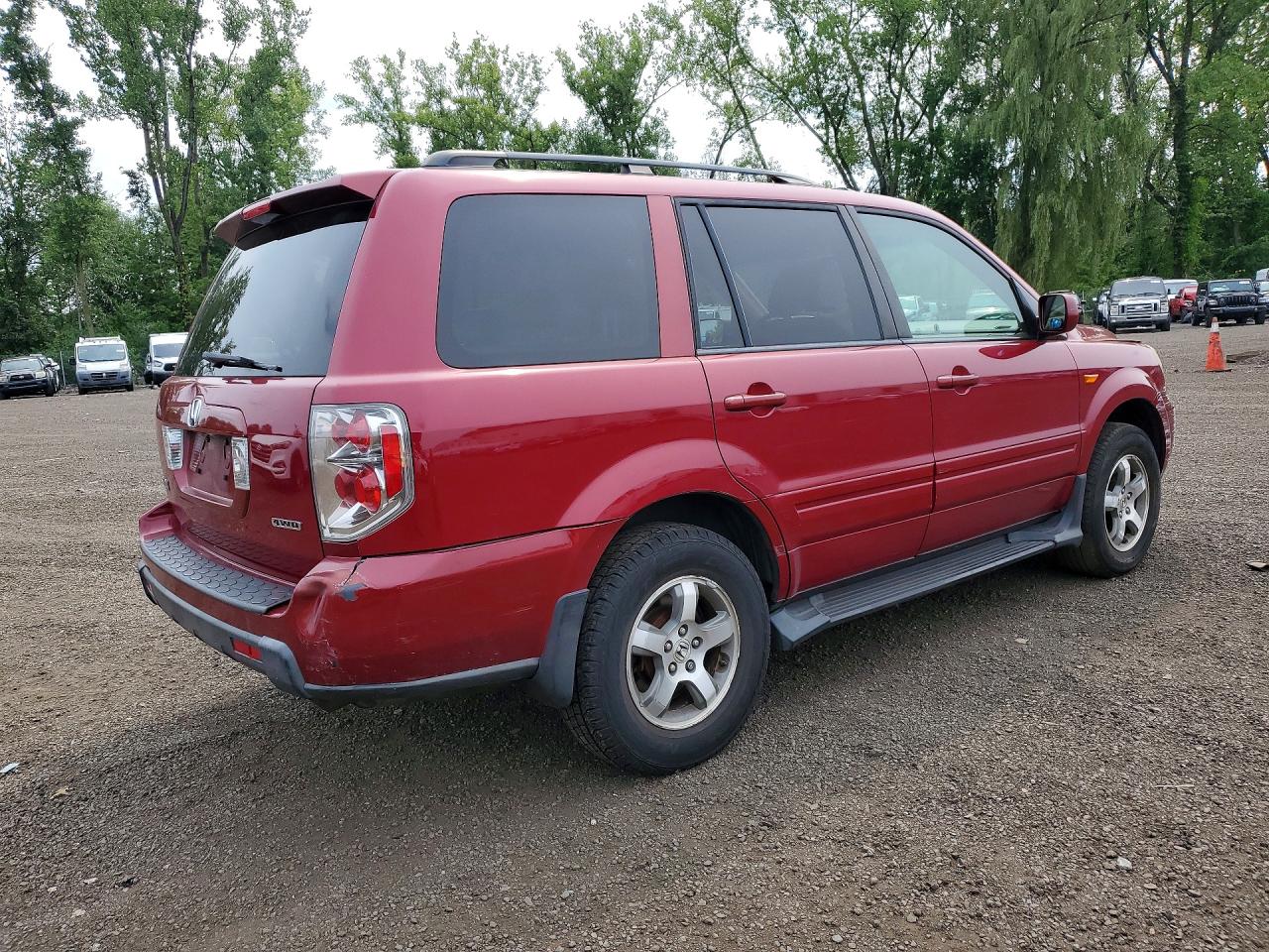 2006 Honda Pilot Ex Red vin: 5FNYF18526B023085