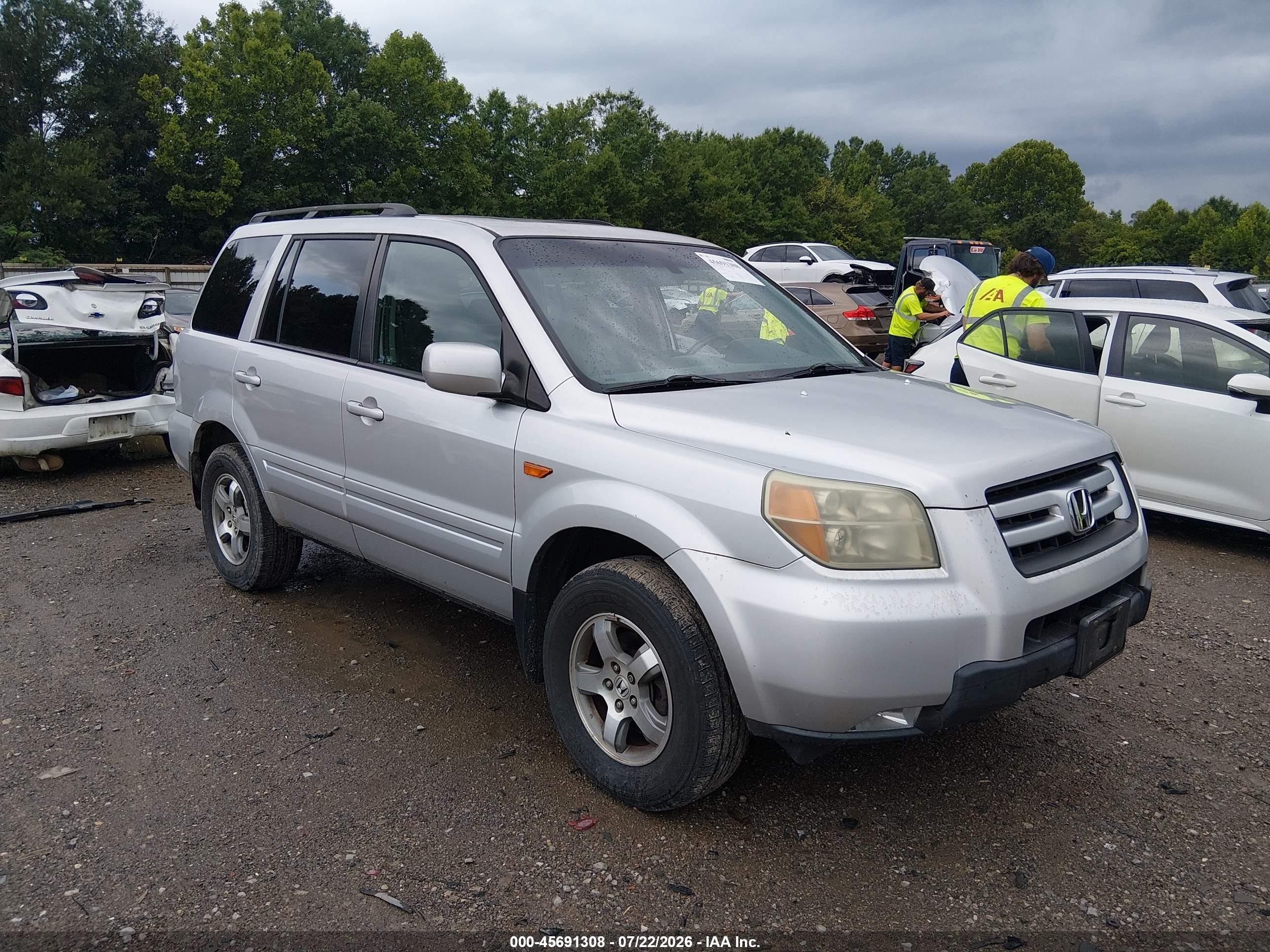 2006 Honda Pilot Ex-l Silver vin: 5FNYF18526B029324