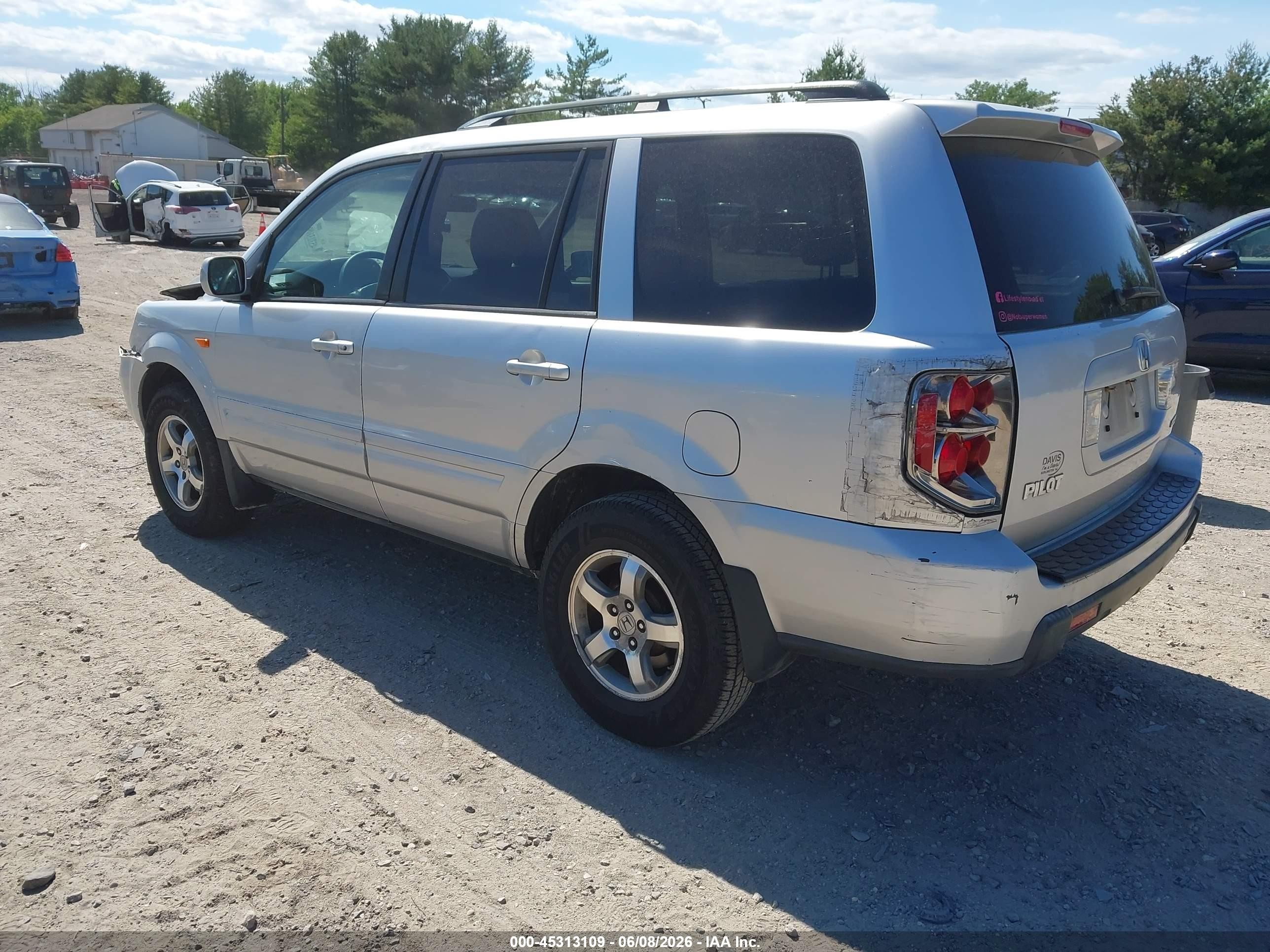 2007 Honda Pilot Ex-l Silver vin: 5FNYF18527B023346