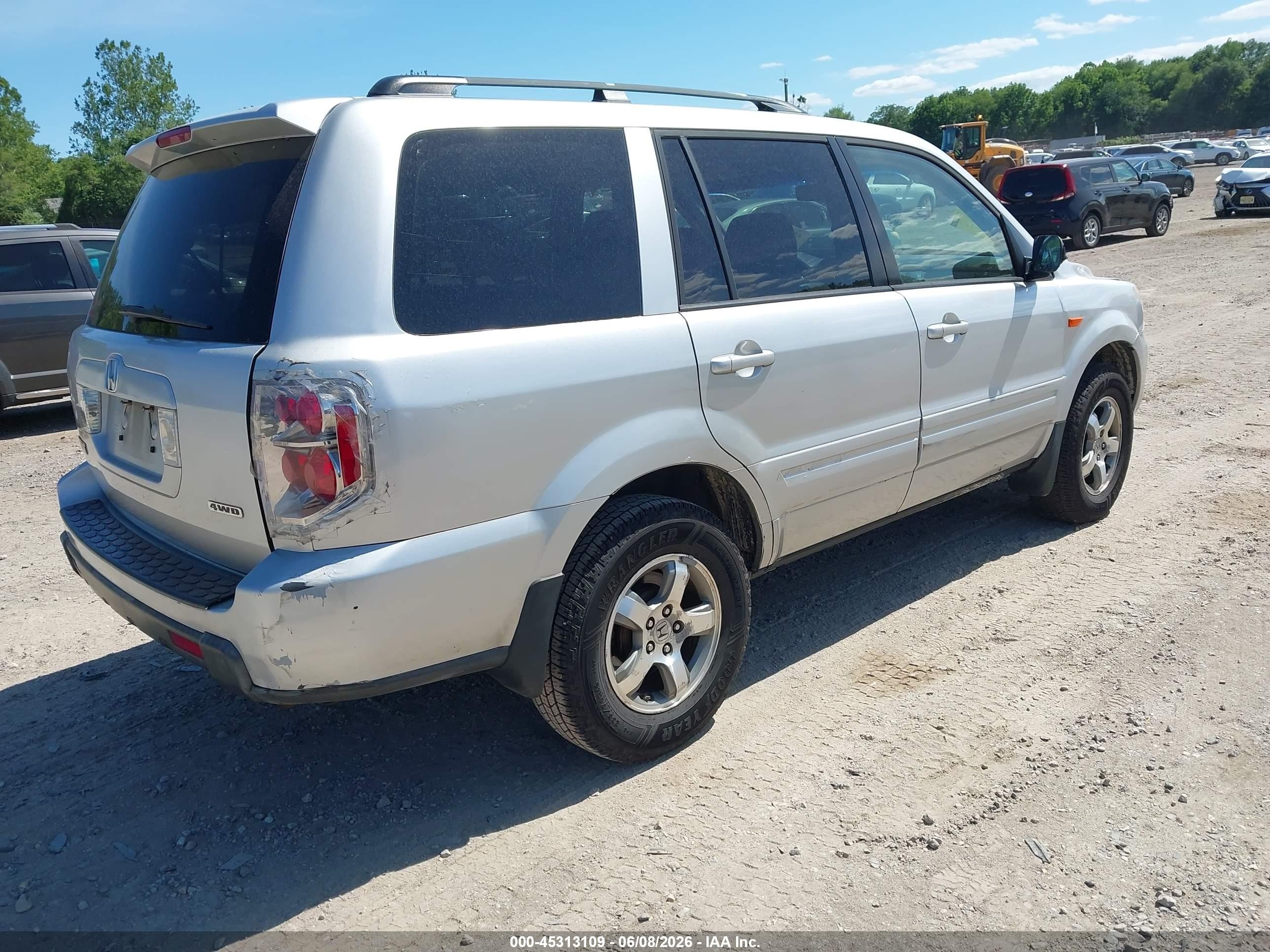 2007 Honda Pilot Ex-l Silver vin: 5FNYF18527B023346