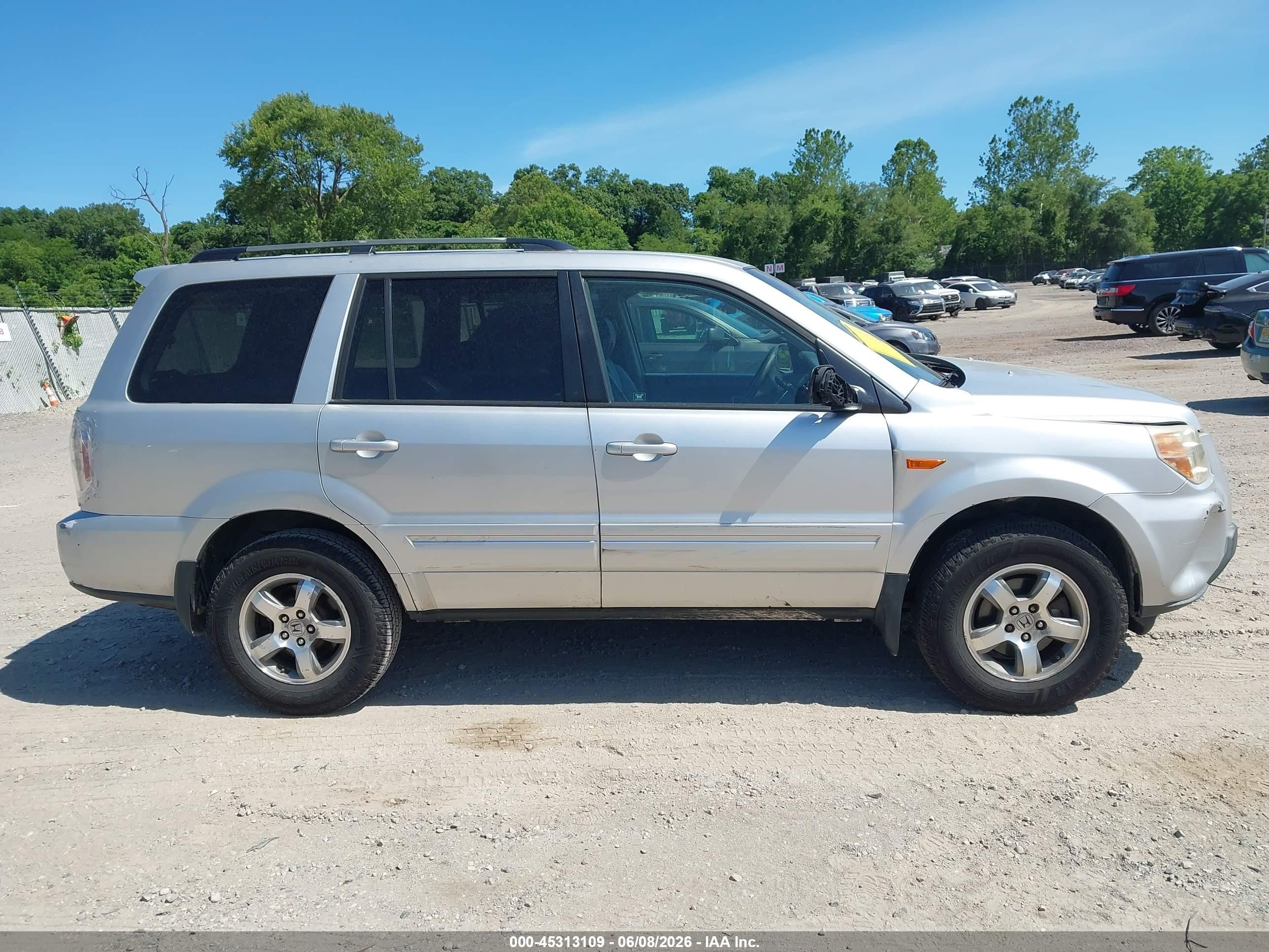2007 Honda Pilot Ex-l Silver vin: 5FNYF18527B023346
