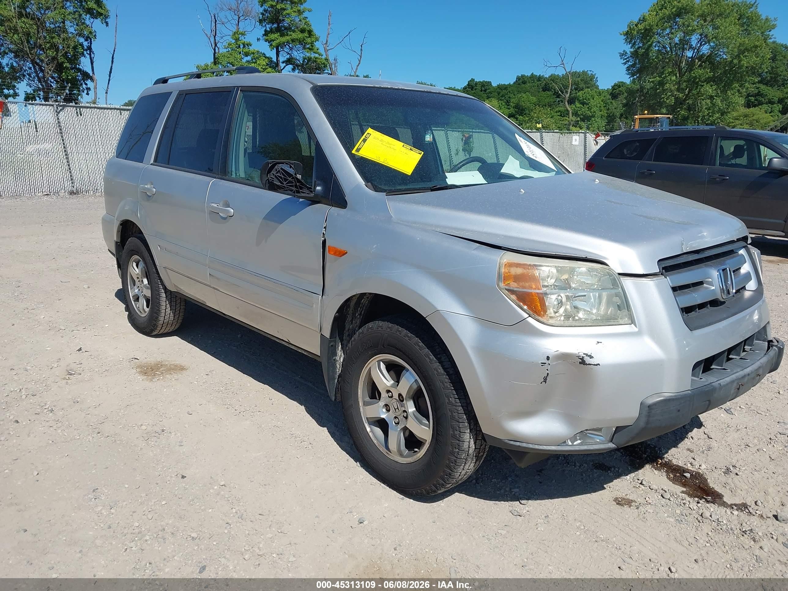 2007 Honda Pilot Ex-l Silver vin: 5FNYF18527B023346