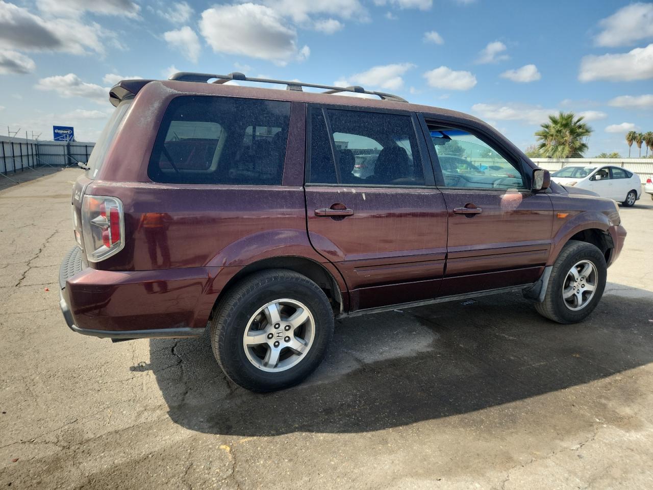 2007 Honda Pilot Exl Burgundy vin: 5FNYF18527B029857