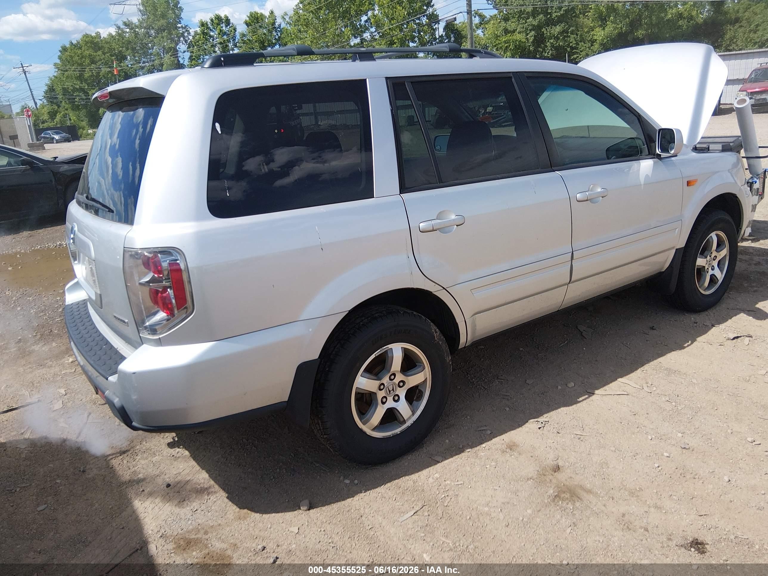 2008 Honda Pilot Ex-l Silver vin: 5FNYF18528B010355