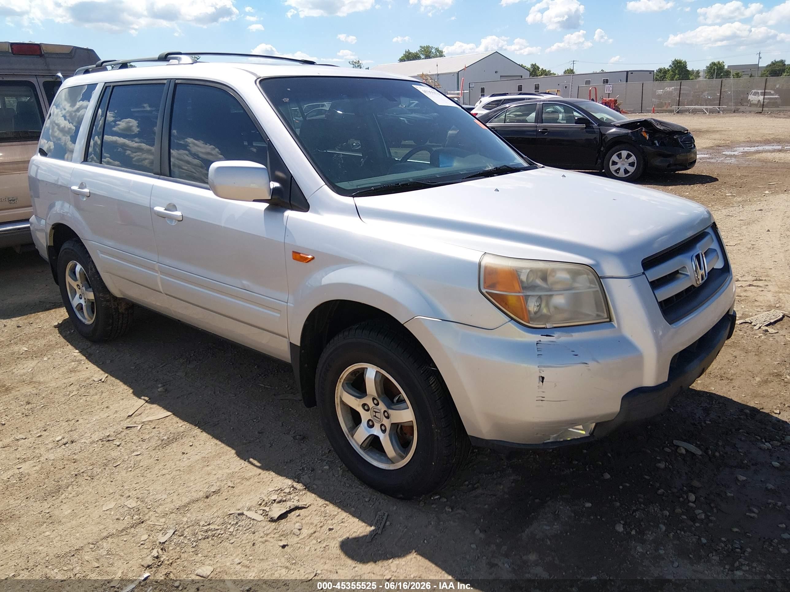 2008 Honda Pilot Ex-l Silver vin: 5FNYF18528B010355