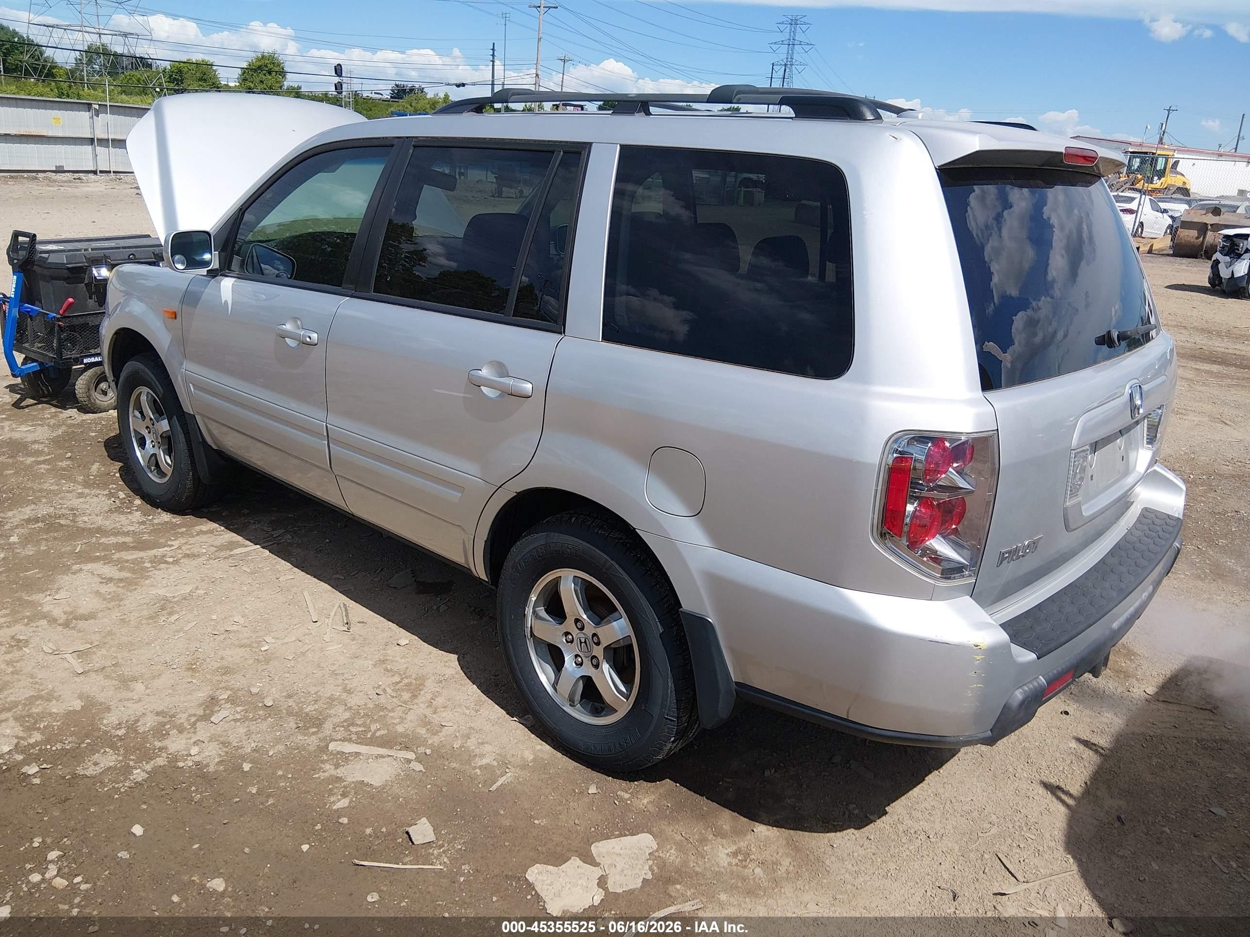 2008 Honda Pilot Ex-l Silver vin: 5FNYF18528B010355