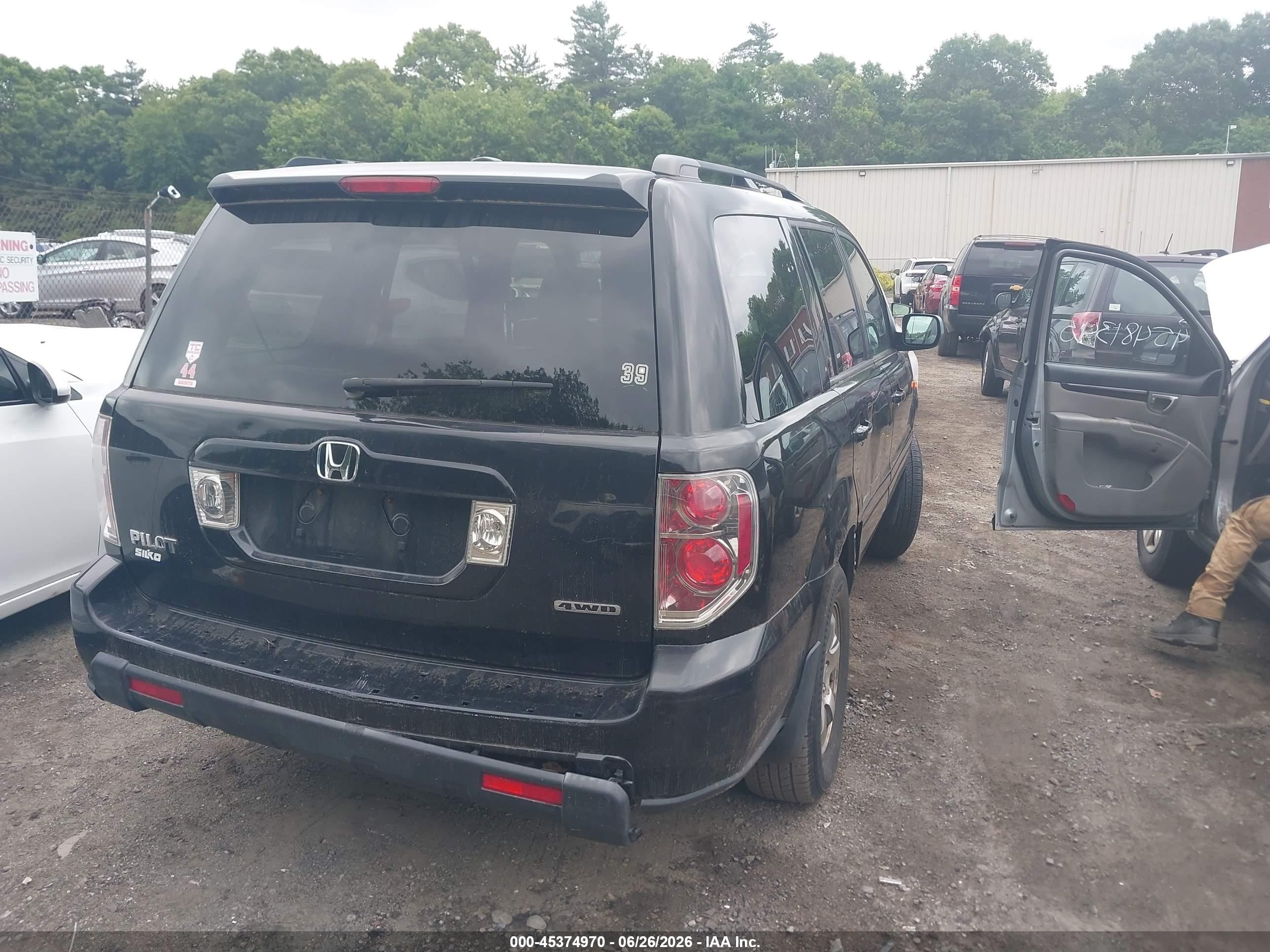 2008 Honda Pilot Ex-l Black vin: 5FNYF18528B021579