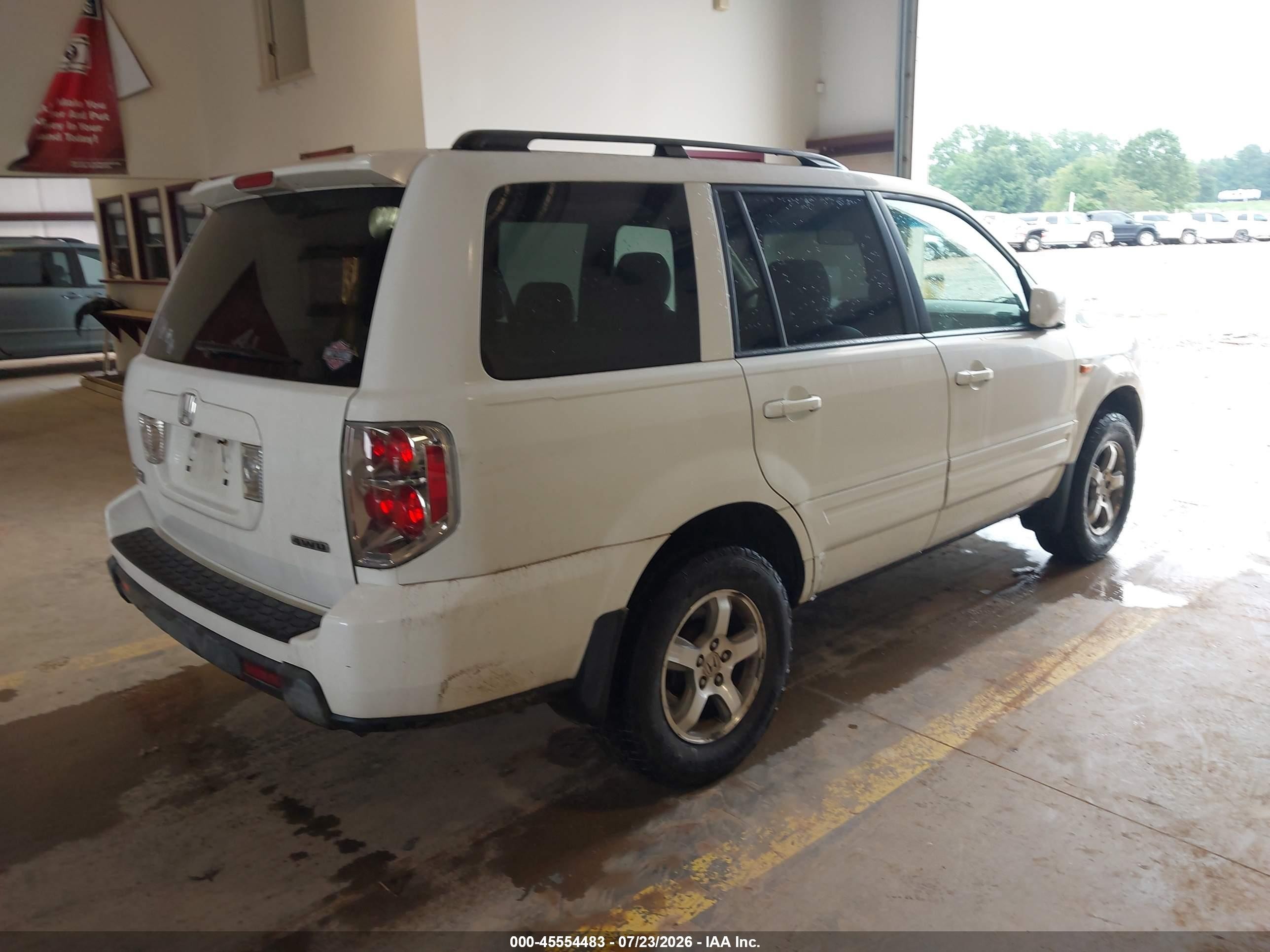 2008 Honda Pilot Ex-l White vin: 5FNYF18528B022750