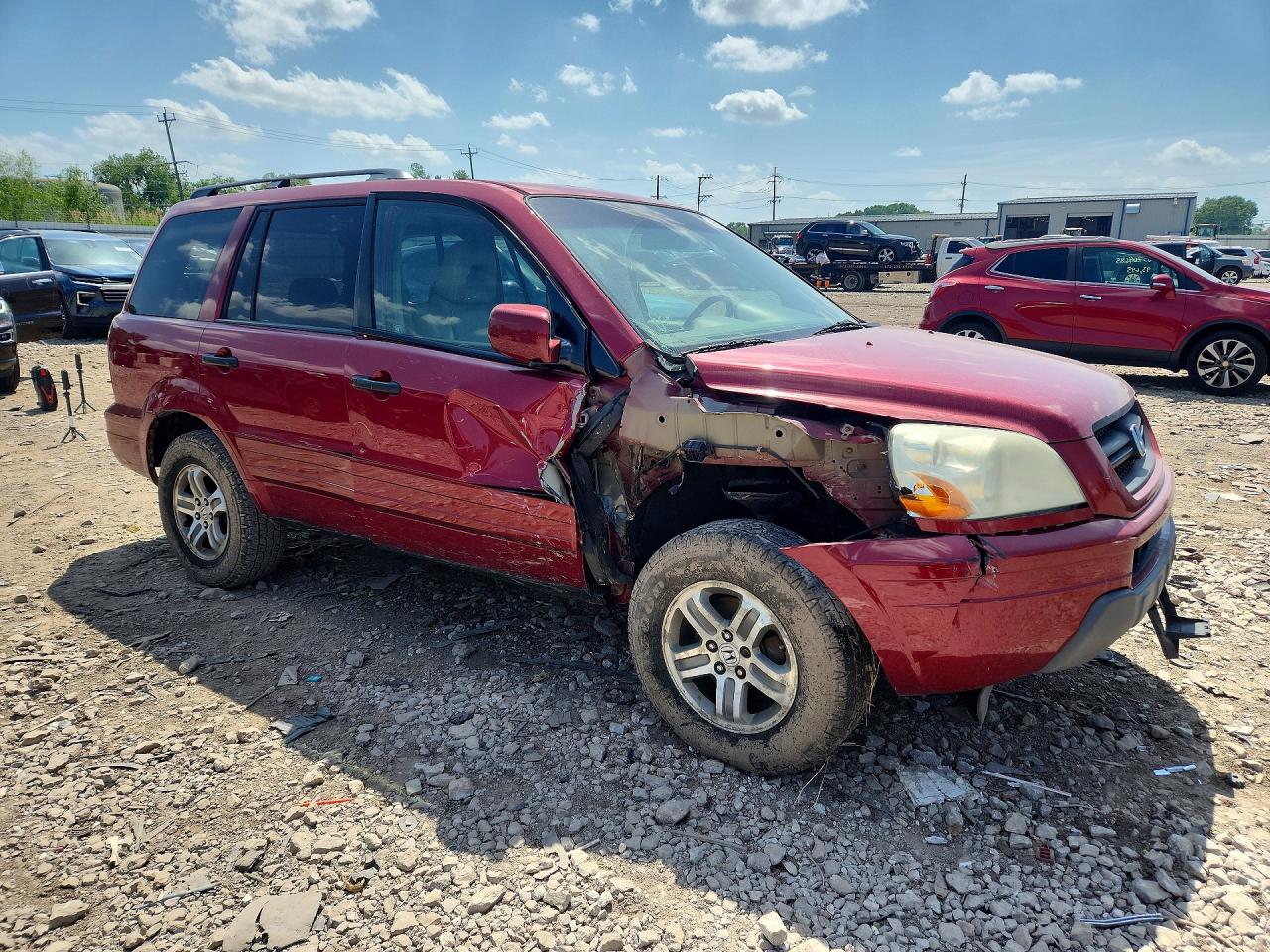 2005 Honda Pilot Exl Red vin: 5FNYF18535B059902