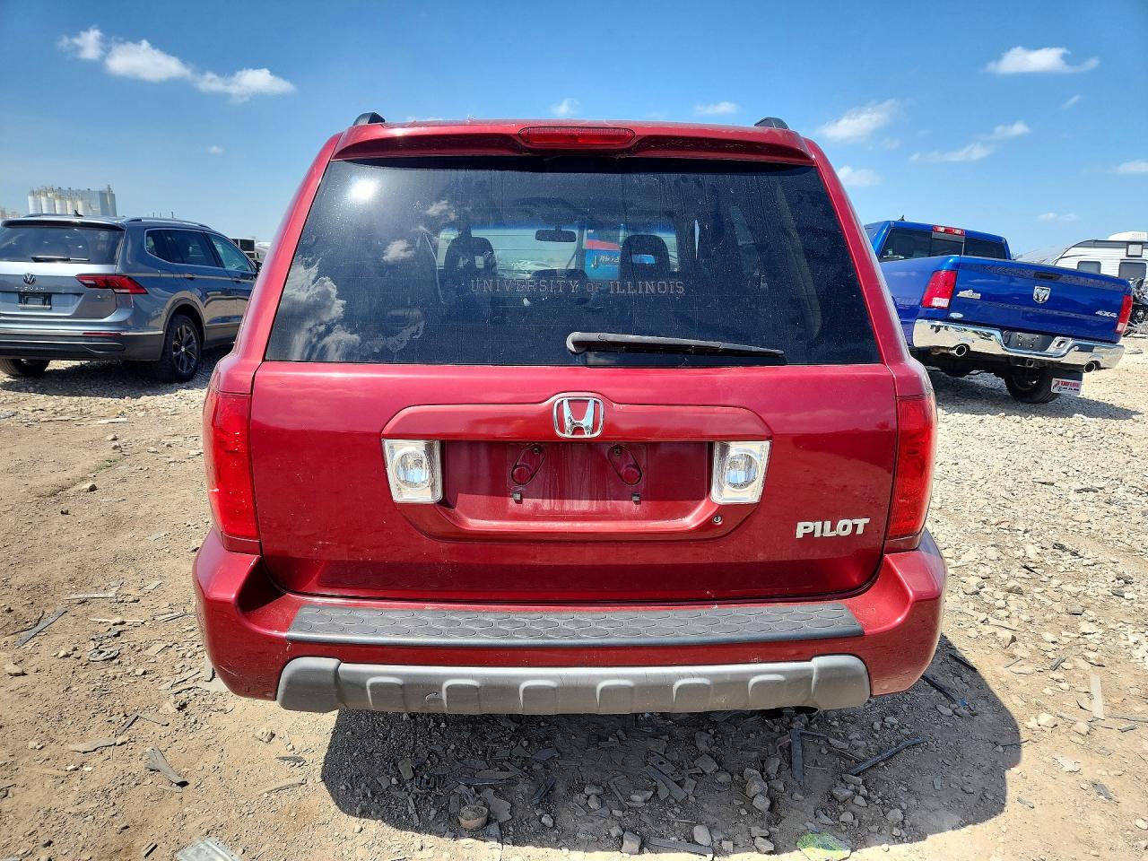 2005 Honda Pilot Exl Red vin: 5FNYF18535B059902