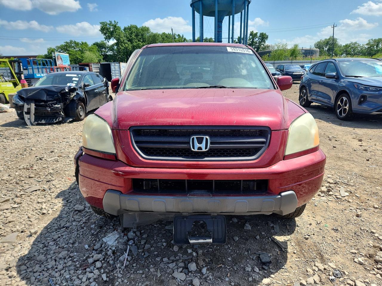 2005 Honda Pilot Exl Red vin: 5FNYF18535B059902