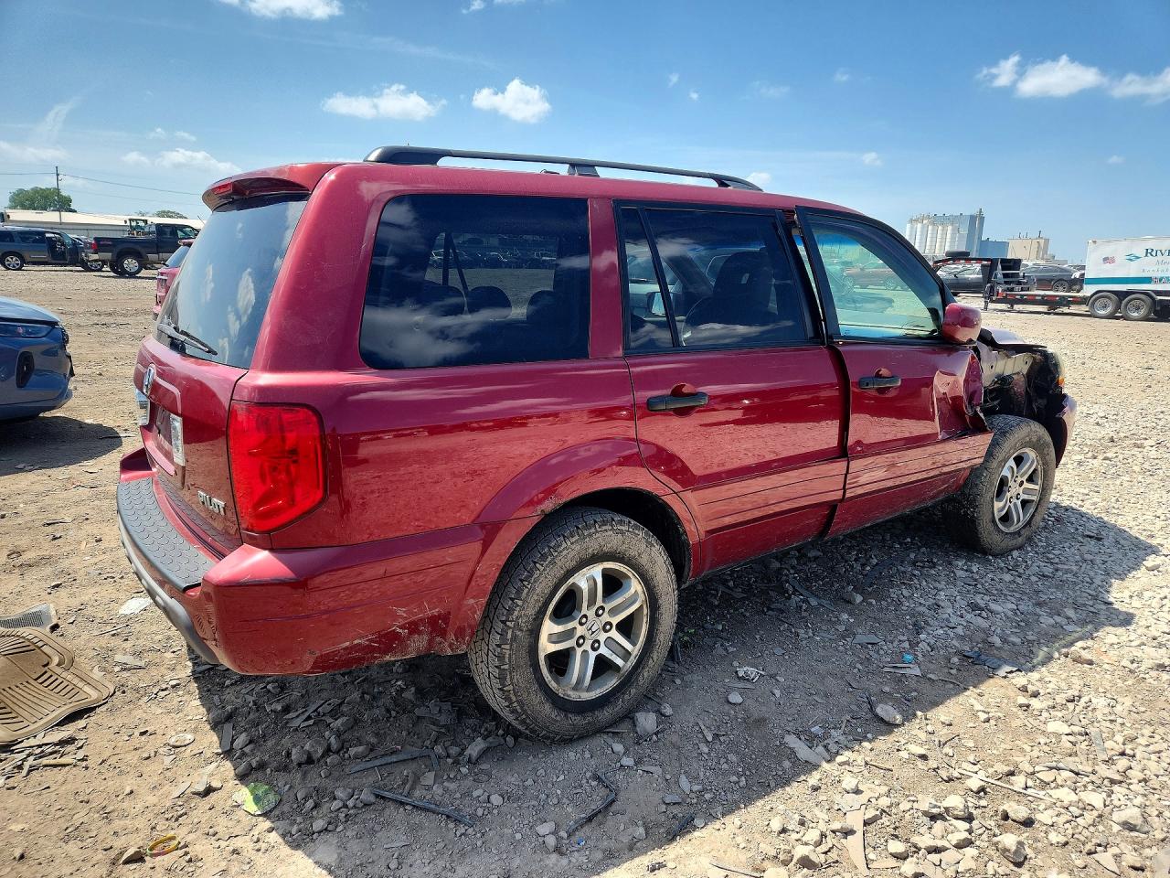 2005 Honda Pilot Exl Red vin: 5FNYF18535B059902