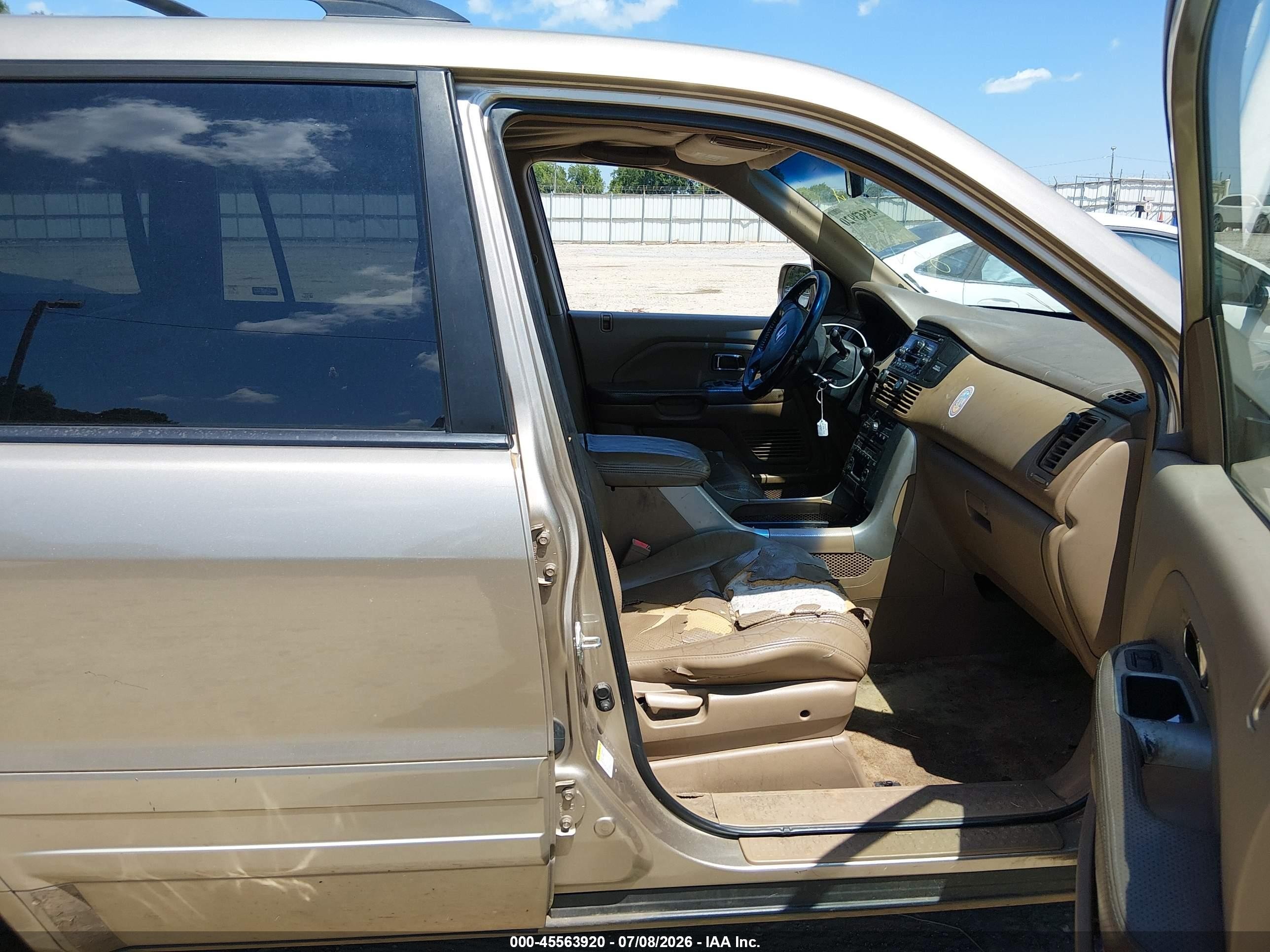 2005 Honda Pilot Ex-l Gold vin: 5FNYF18535B067854