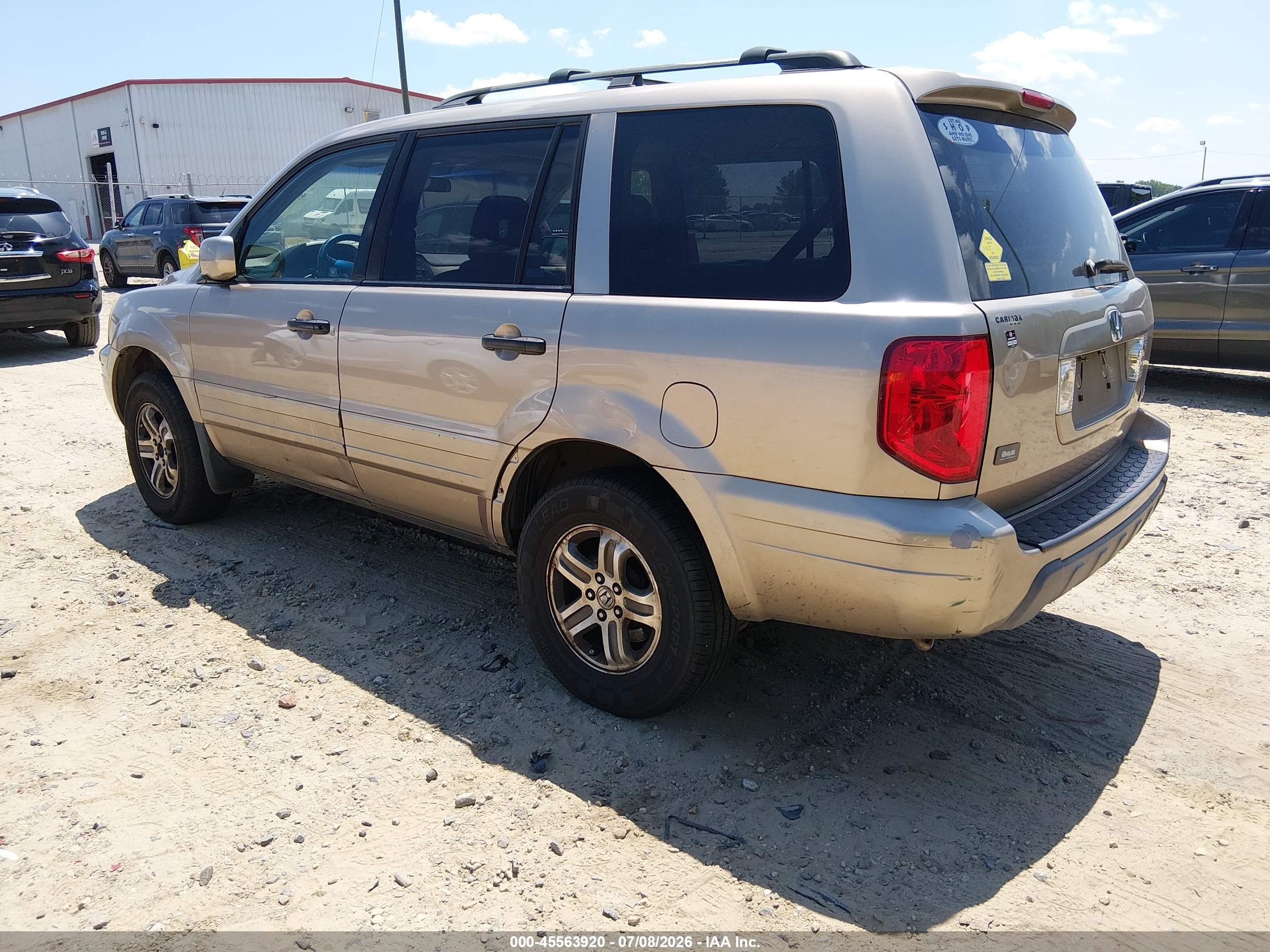 2005 Honda Pilot Ex-l Gold vin: 5FNYF18535B067854