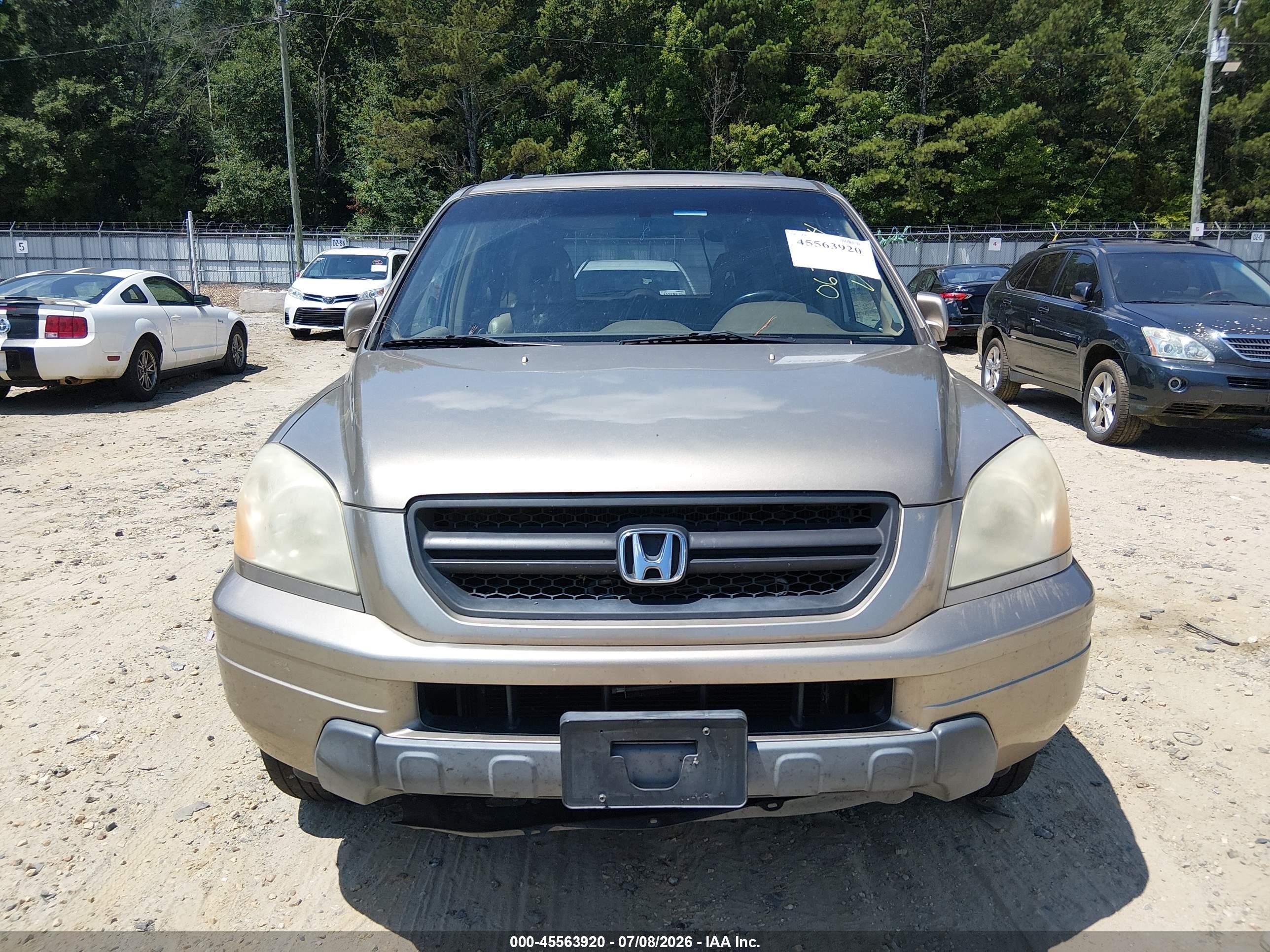 2005 Honda Pilot Ex-l Gold vin: 5FNYF18535B067854