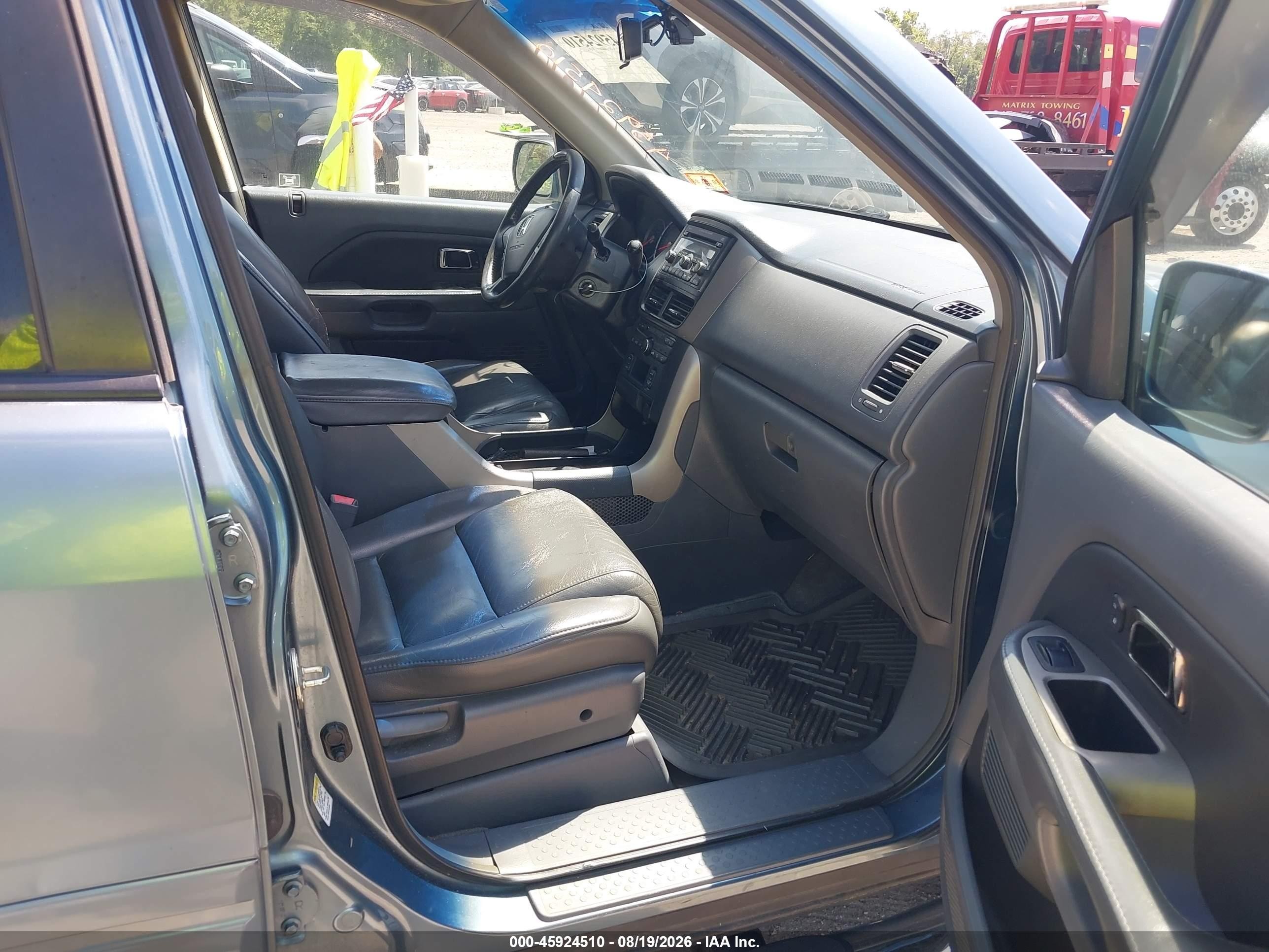 2006 Honda Pilot Ex-l Blue vin: 5FNYF18536B021202