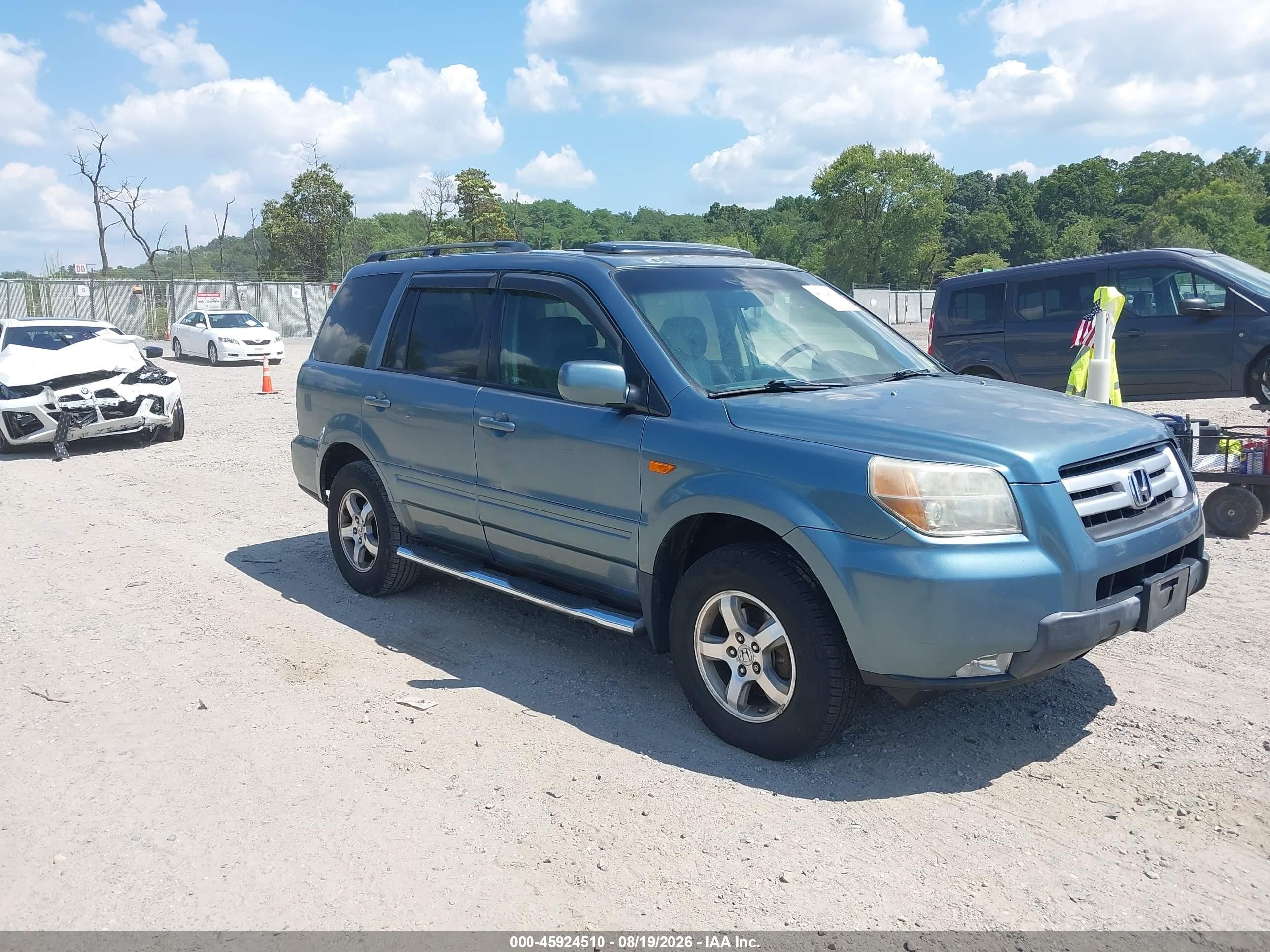 2006 Honda Pilot Ex-l Blue vin: 5FNYF18536B021202
