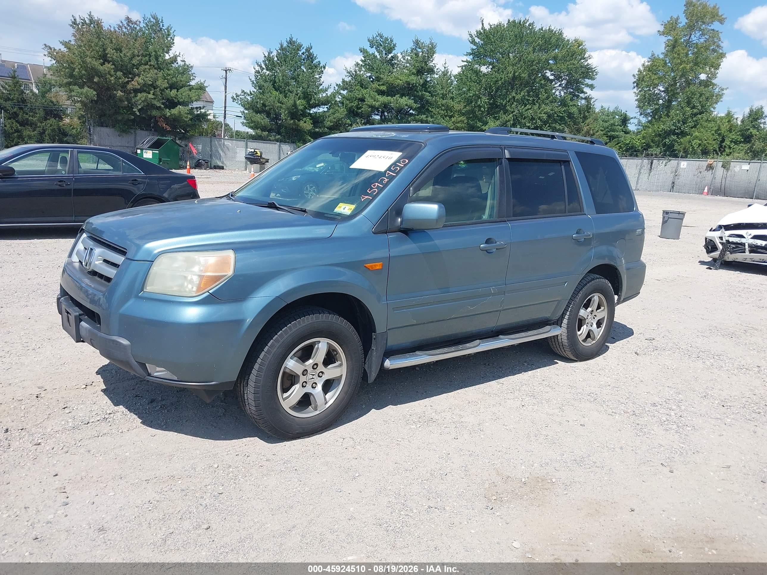 2006 Honda Pilot Ex-l Blue vin: 5FNYF18536B021202