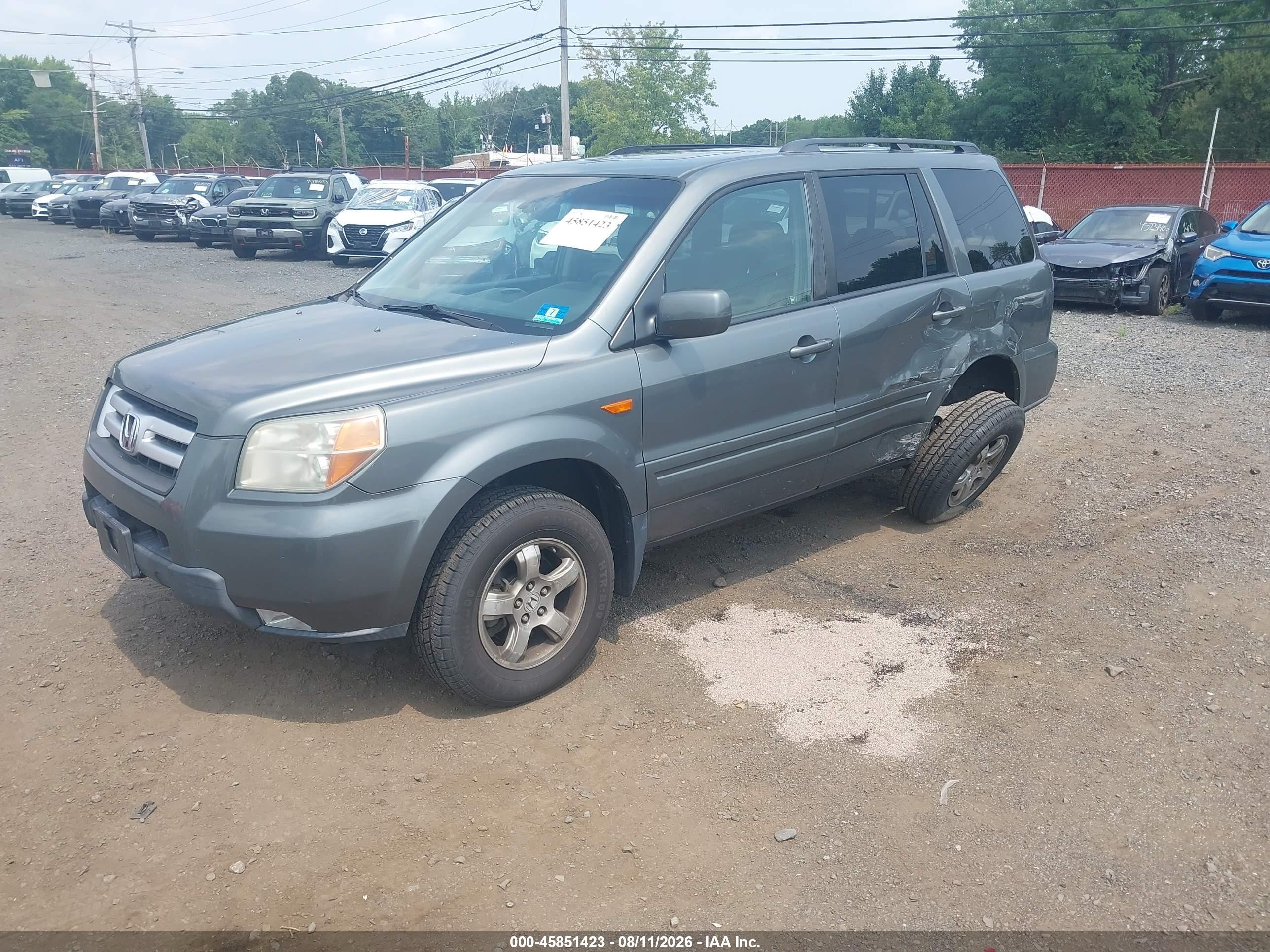 2007 Honda Pilot Ex-l Gray vin: 5FNYF18537B028572