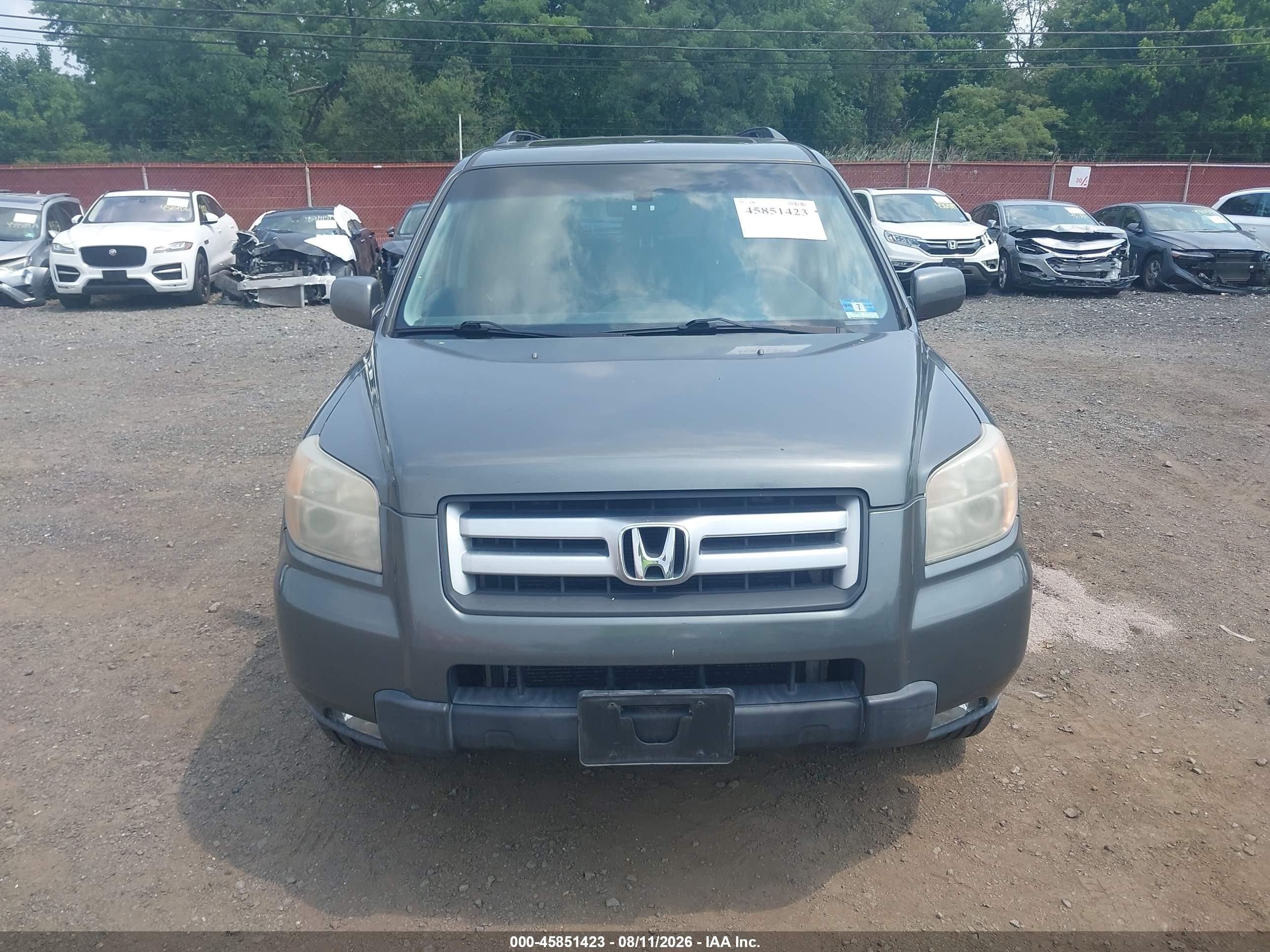 2007 Honda Pilot Ex-l Gray vin: 5FNYF18537B028572