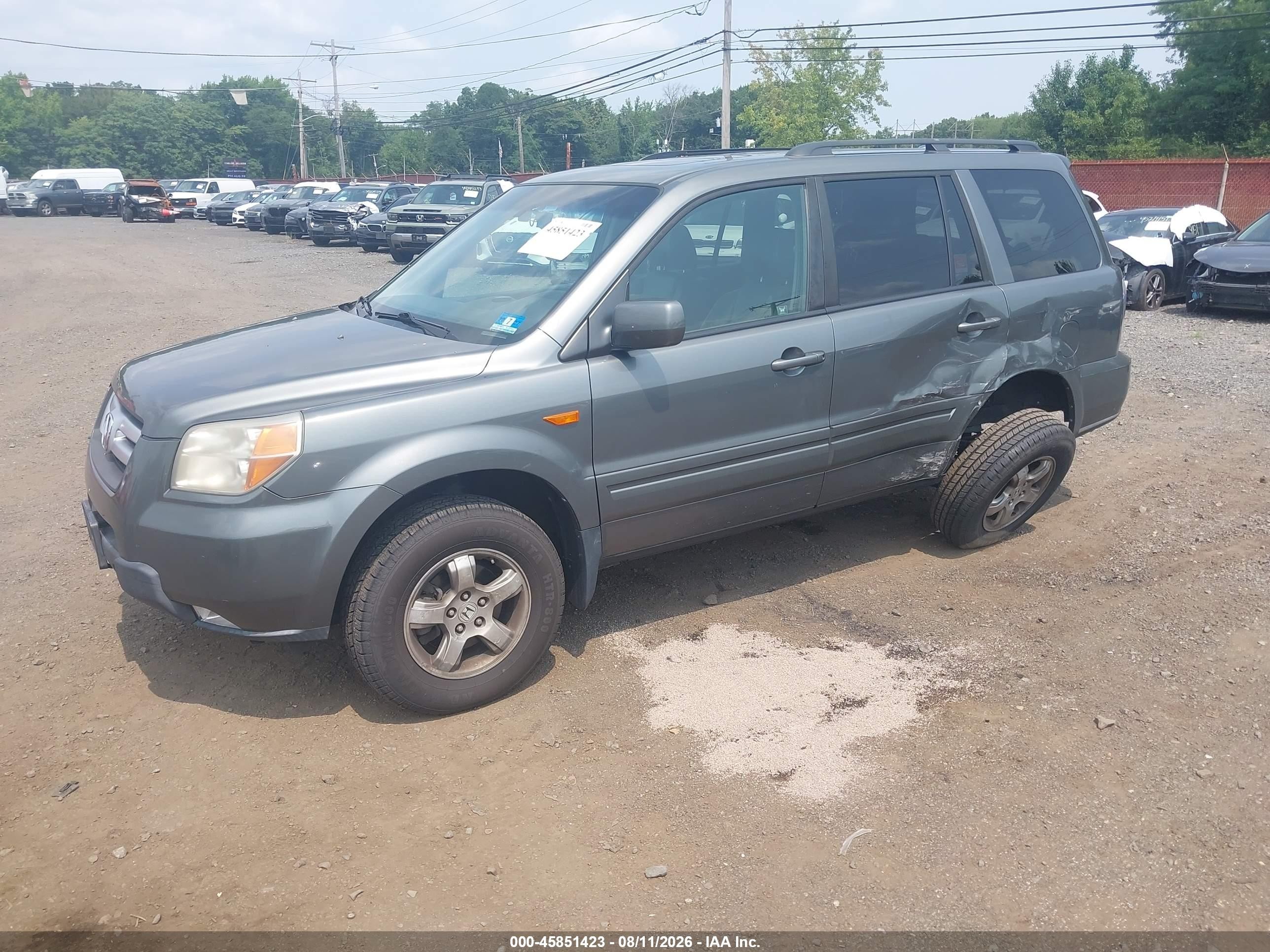 2007 Honda Pilot Ex-l Gray vin: 5FNYF18537B028572