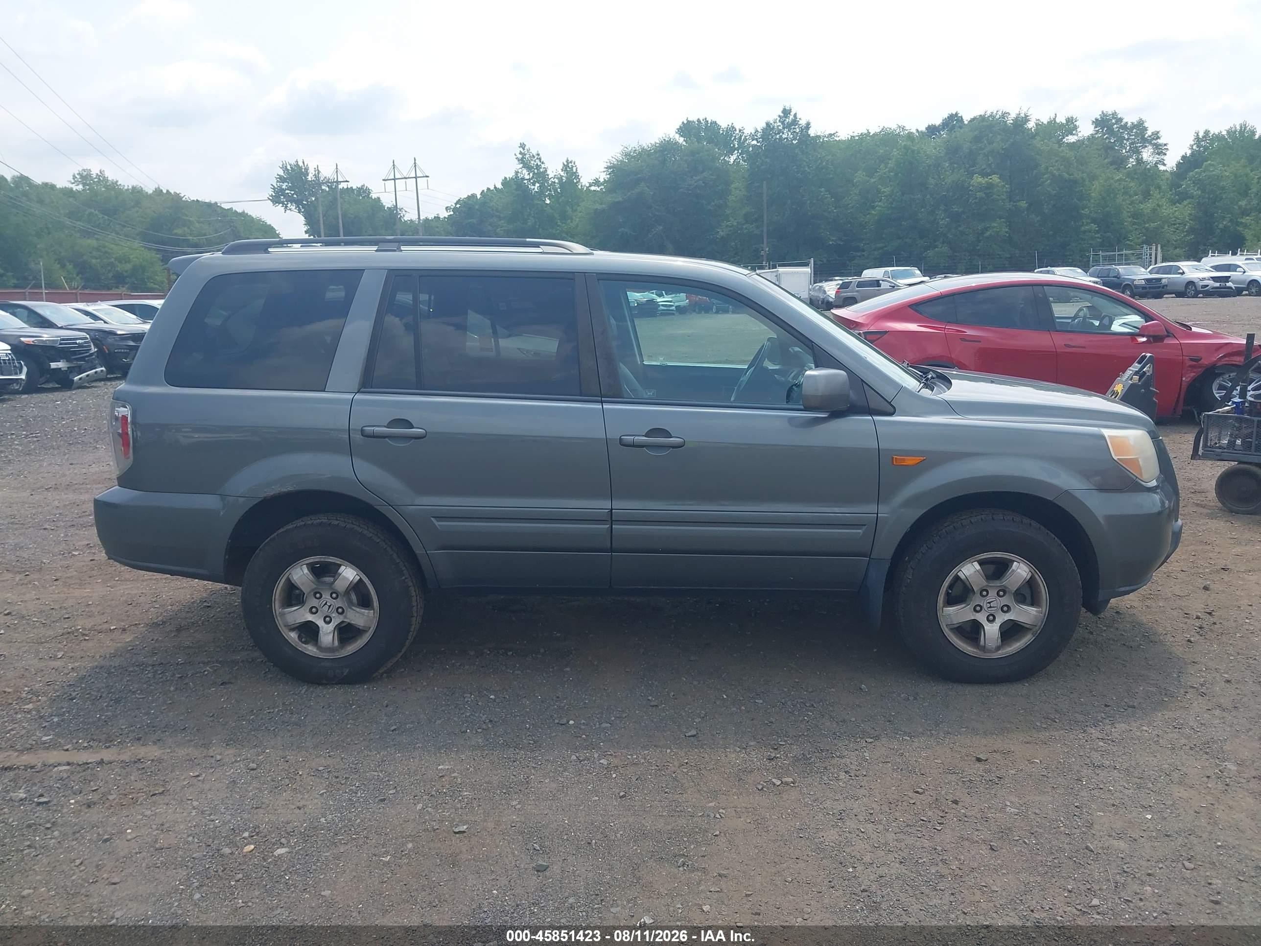 2007 Honda Pilot Ex-l Gray vin: 5FNYF18537B028572