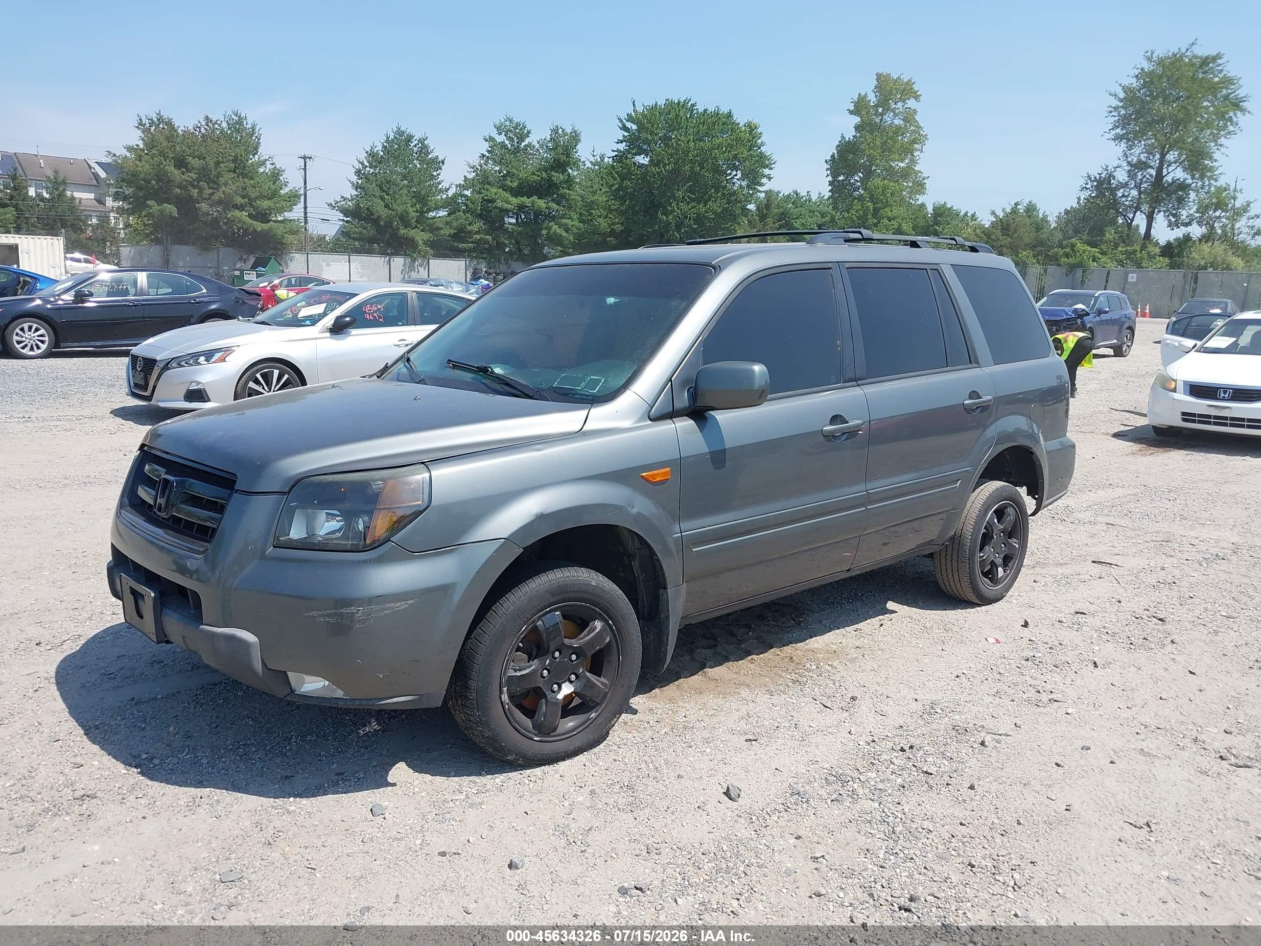 2008 Honda Pilot Ex-l Gray vin: 5FNYF18538B052761