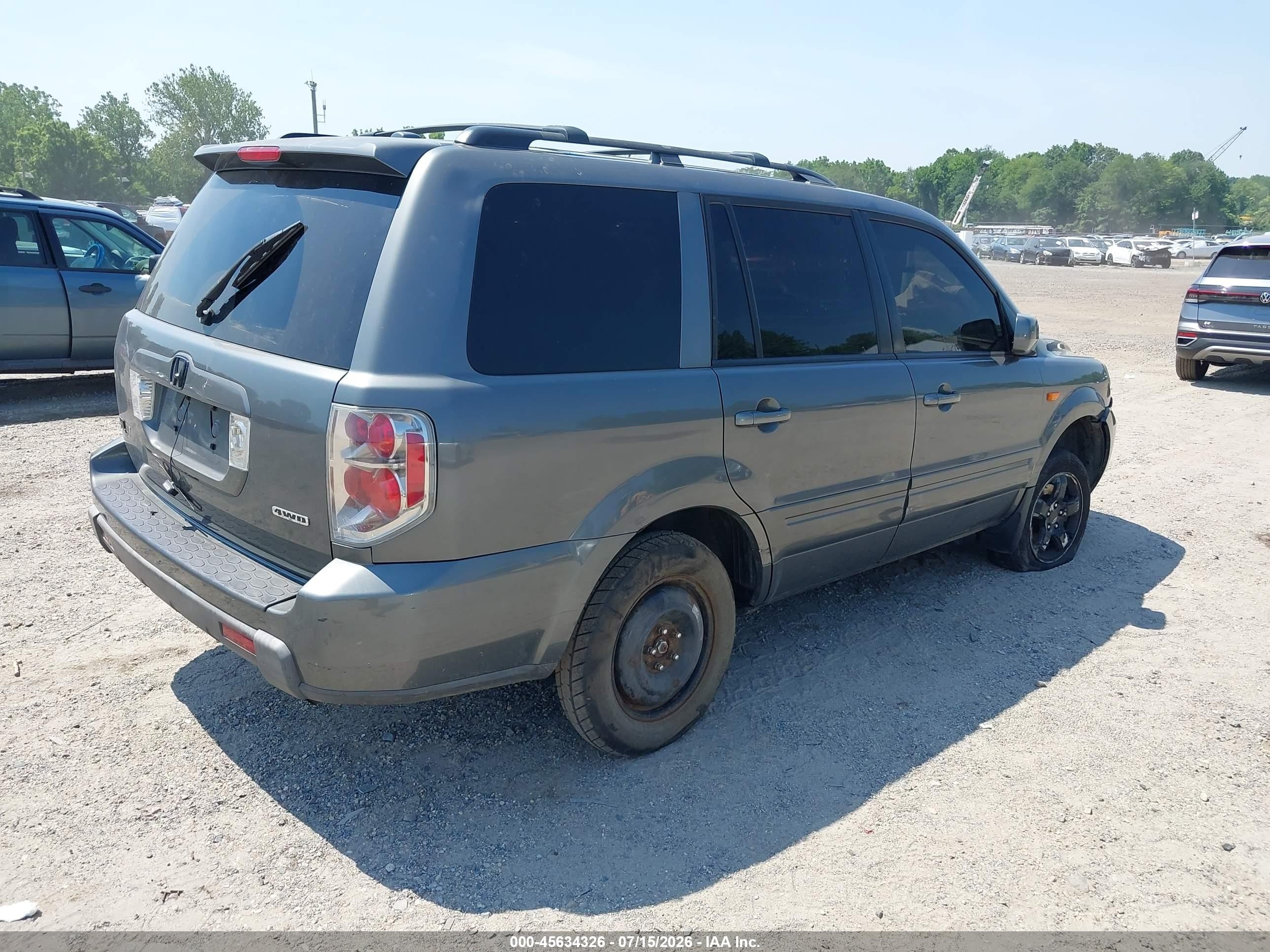 2008 Honda Pilot Ex-l Gray vin: 5FNYF18538B052761