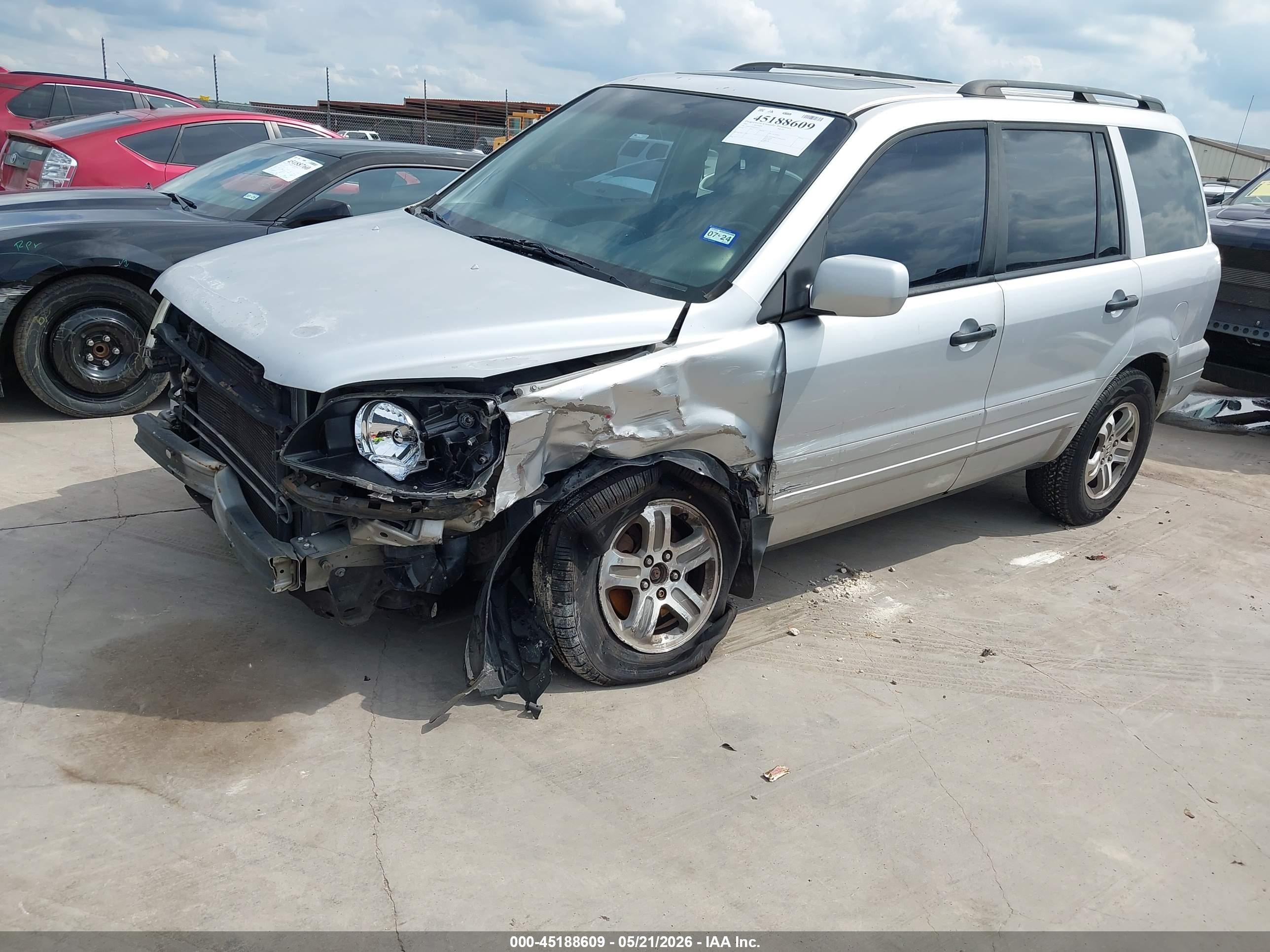2005 Honda Pilot Ex-l Silver vin: 5FNYF18545B045751