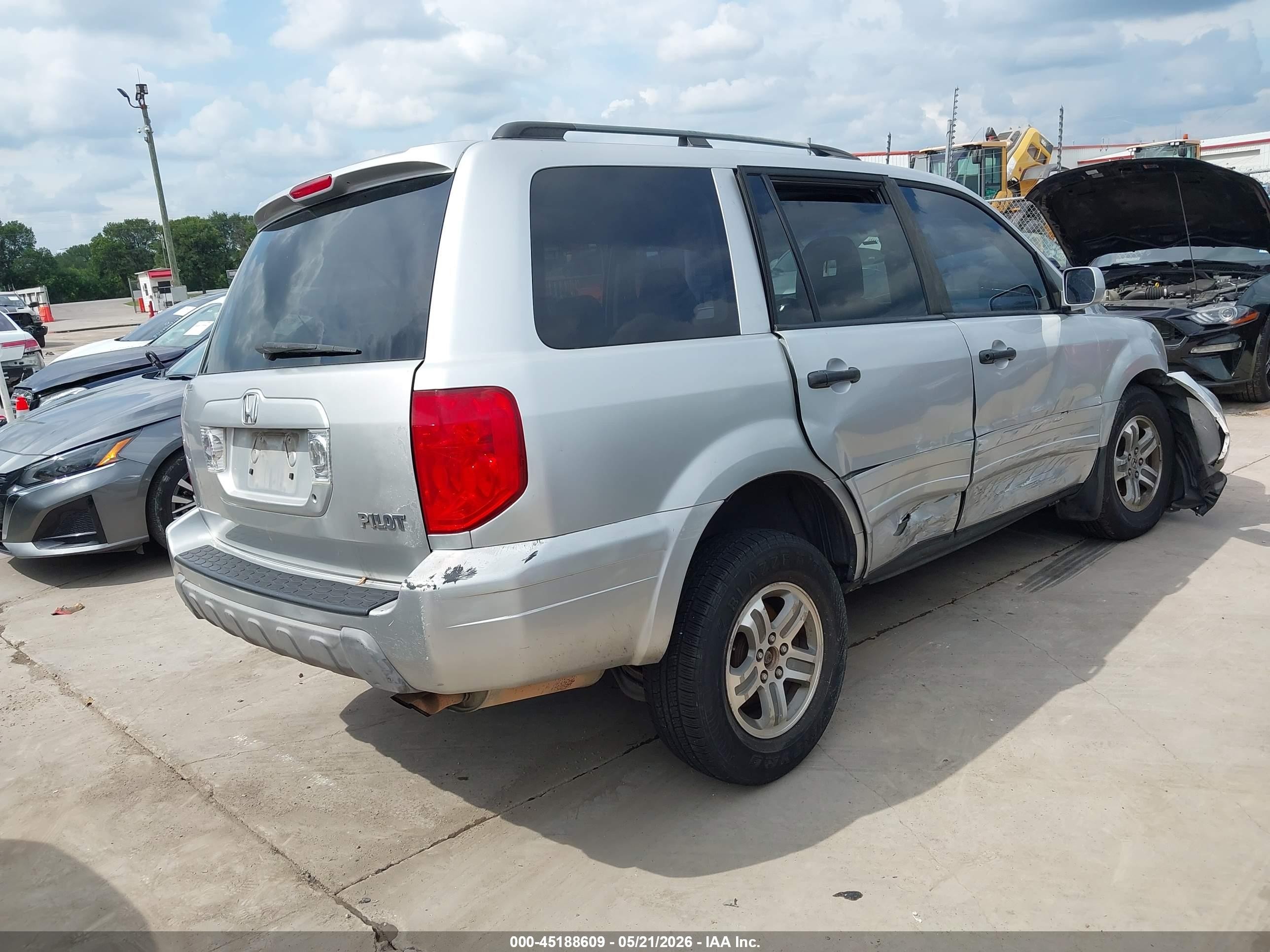 2005 Honda Pilot Ex-l Silver vin: 5FNYF18545B045751