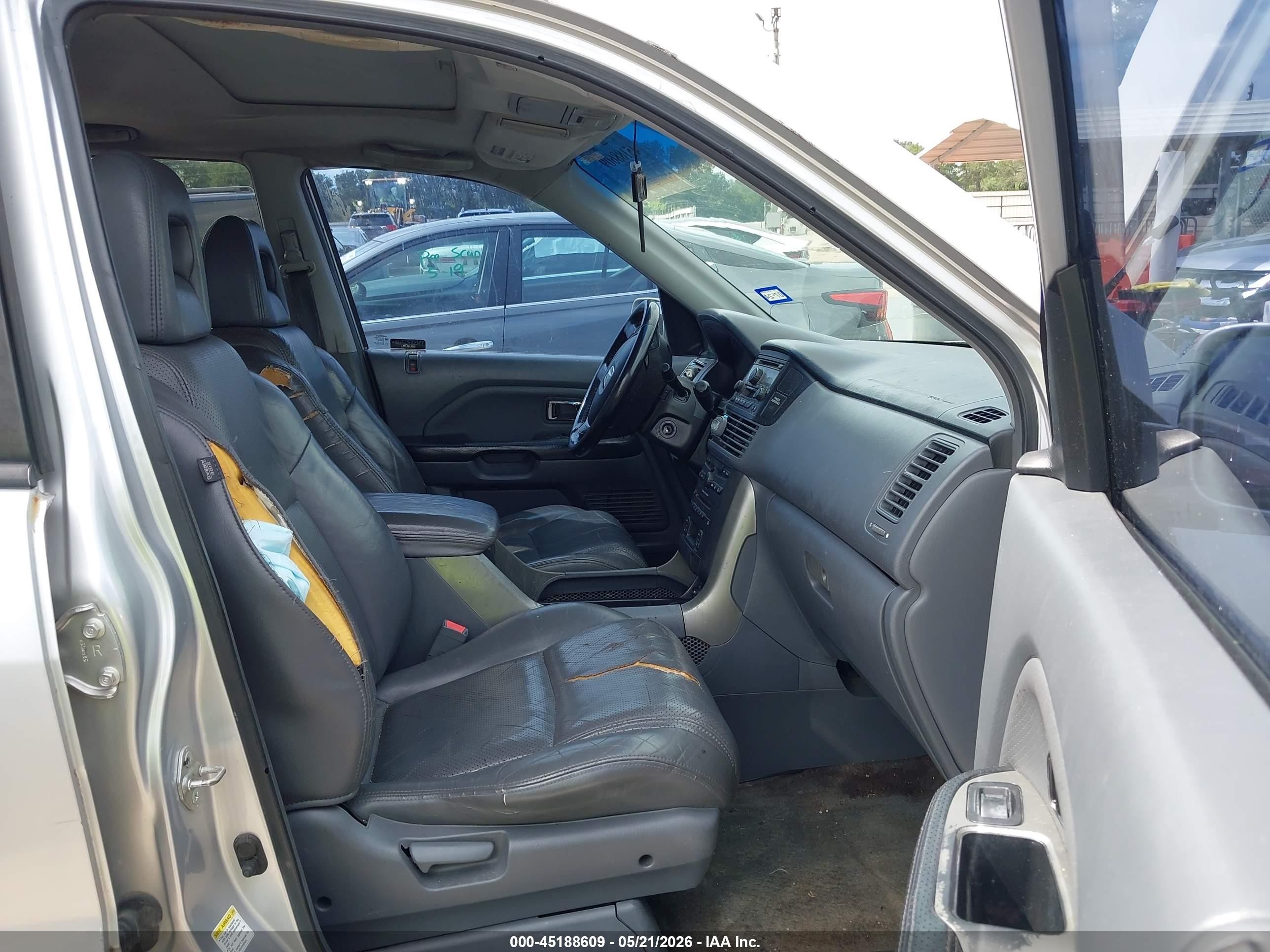 2005 Honda Pilot Ex-l Silver vin: 5FNYF18545B045751