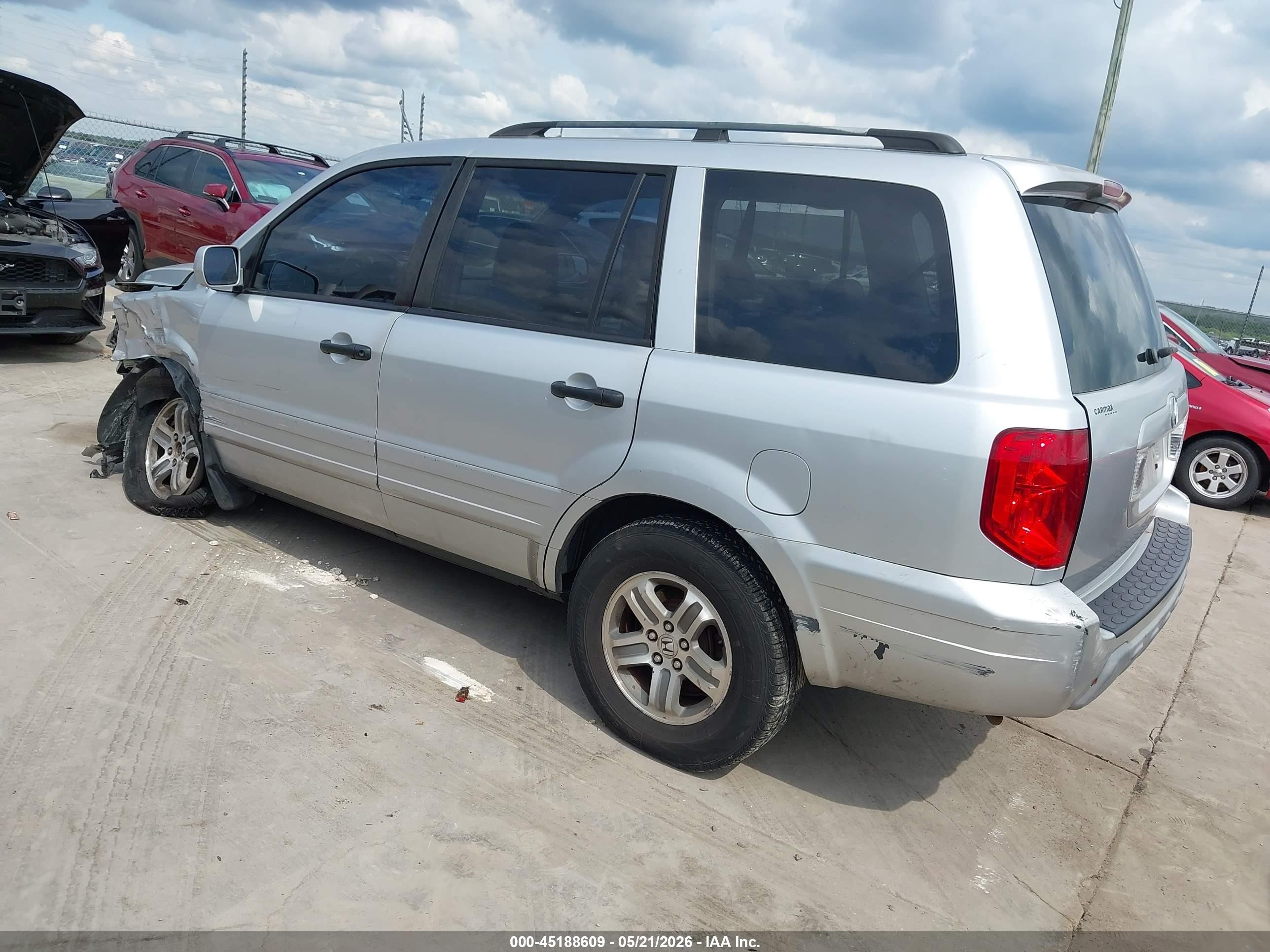 2005 Honda Pilot Ex-l Silver vin: 5FNYF18545B045751