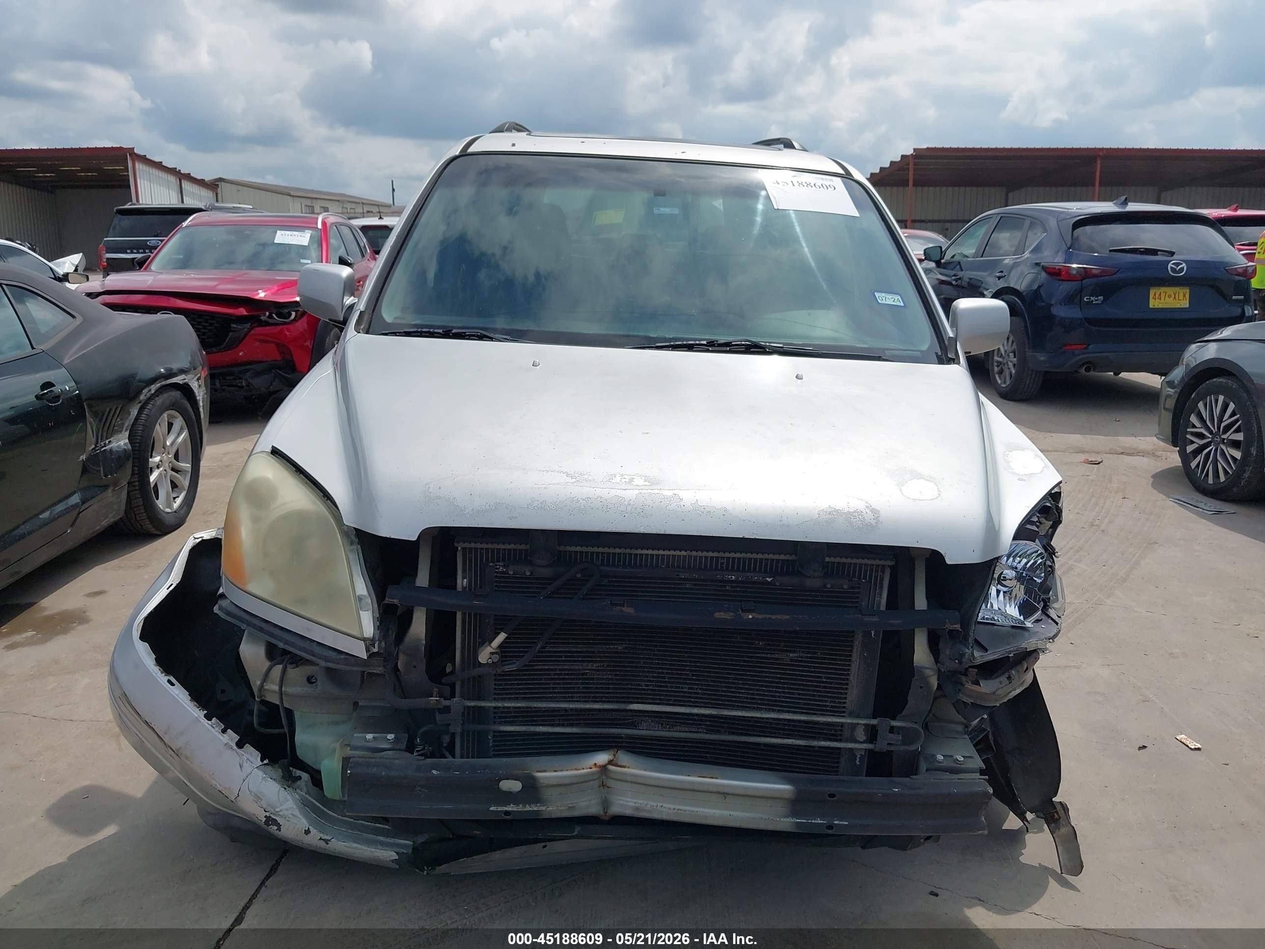 2005 Honda Pilot Ex-l Silver vin: 5FNYF18545B045751