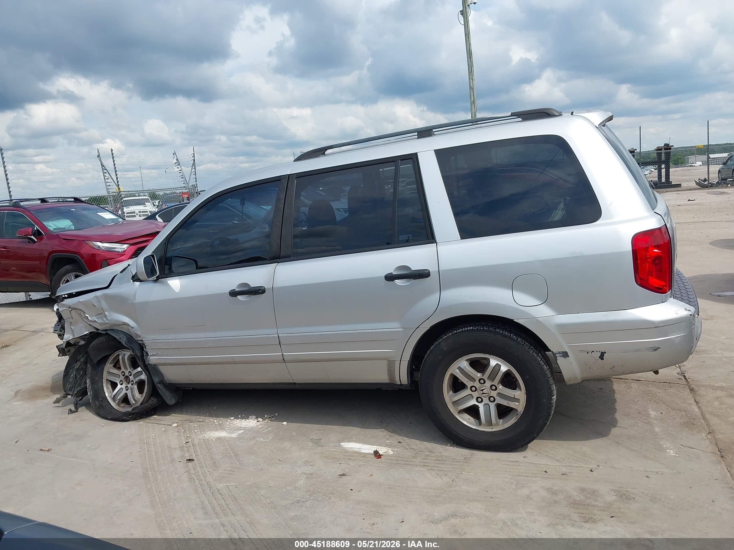 2005 Honda Pilot Ex-l Silver vin: 5FNYF18545B045751