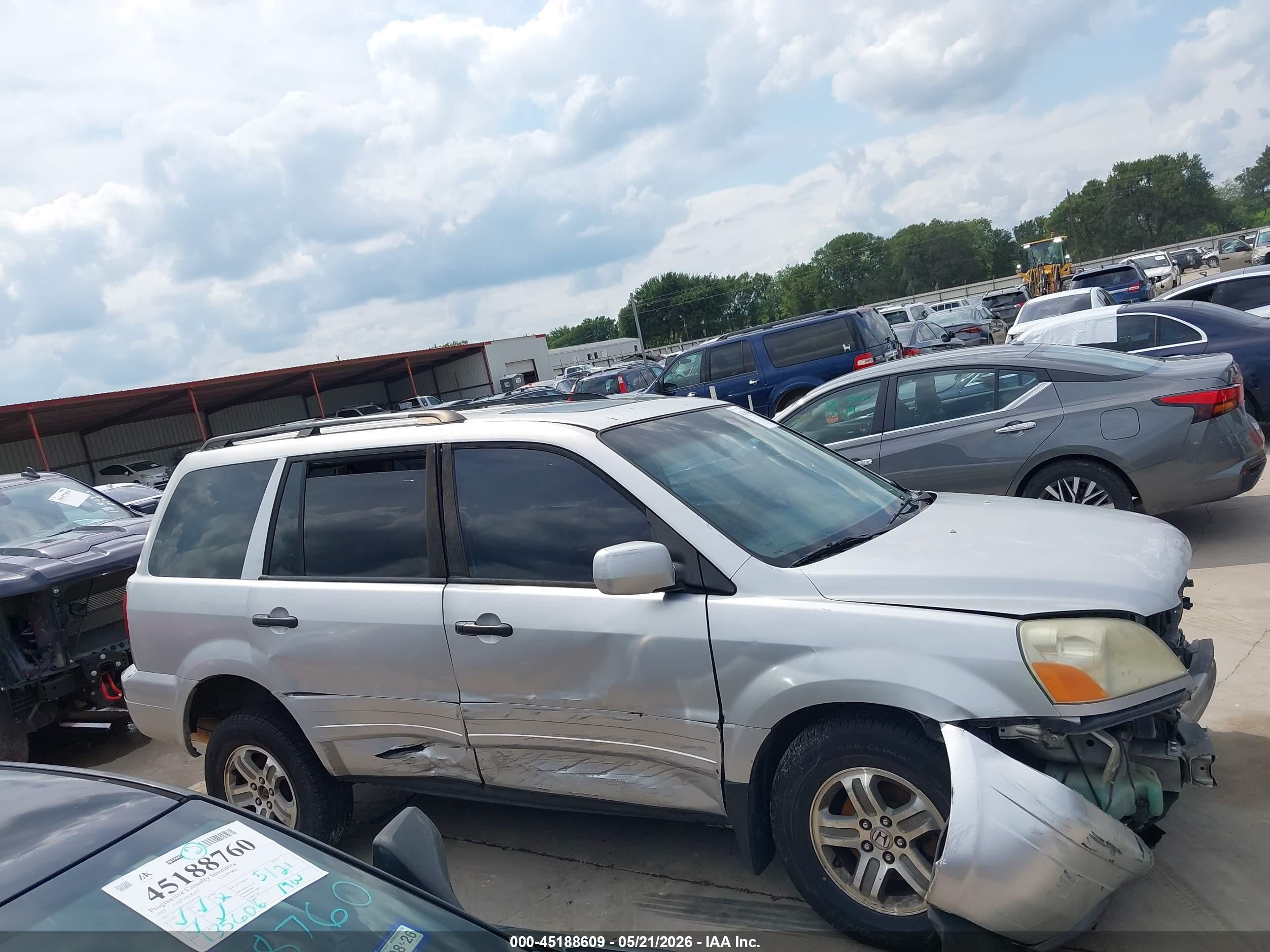 2005 Honda Pilot Ex-l Silver vin: 5FNYF18545B045751
