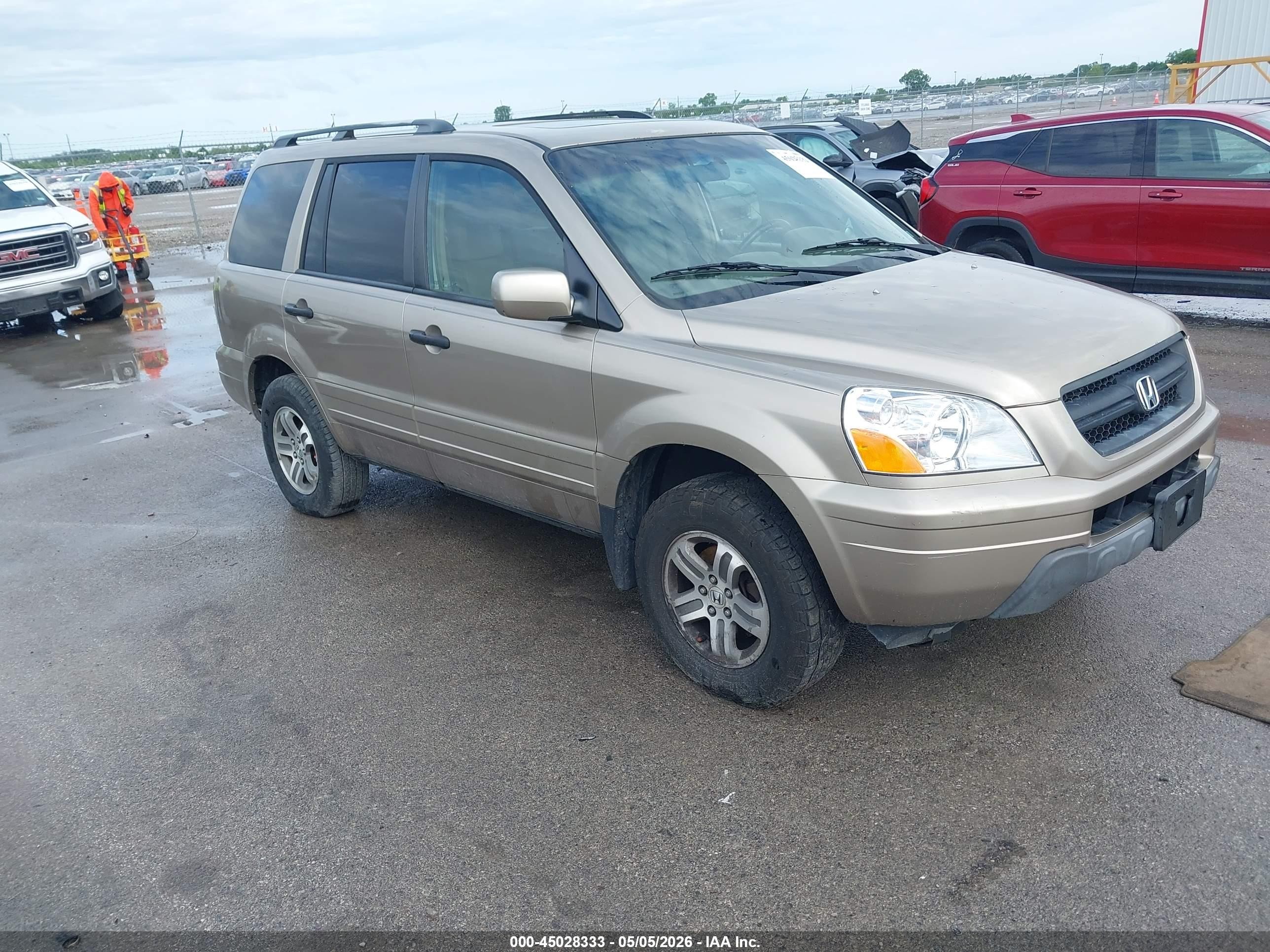 2005 Honda Pilot Ex-l Gold vin: 5FNYF18545B067166