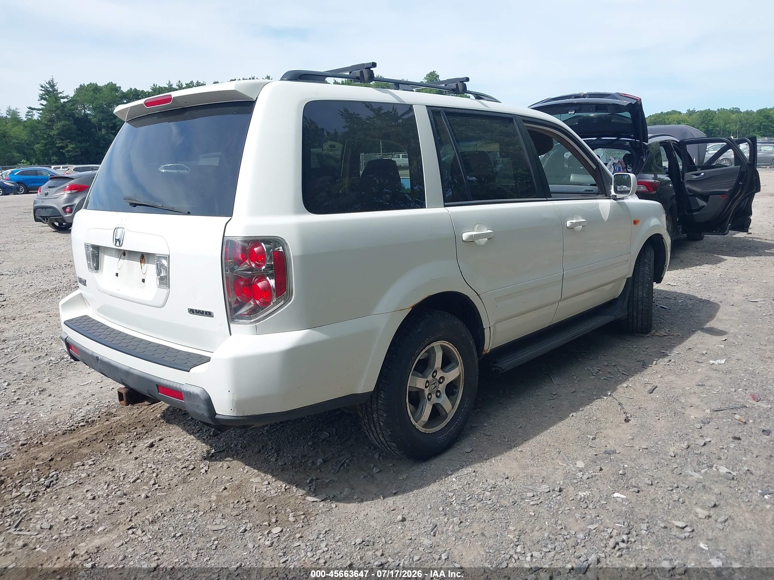 2008 Honda Pilot Ex-l White vin: 5FNYF18548B051618