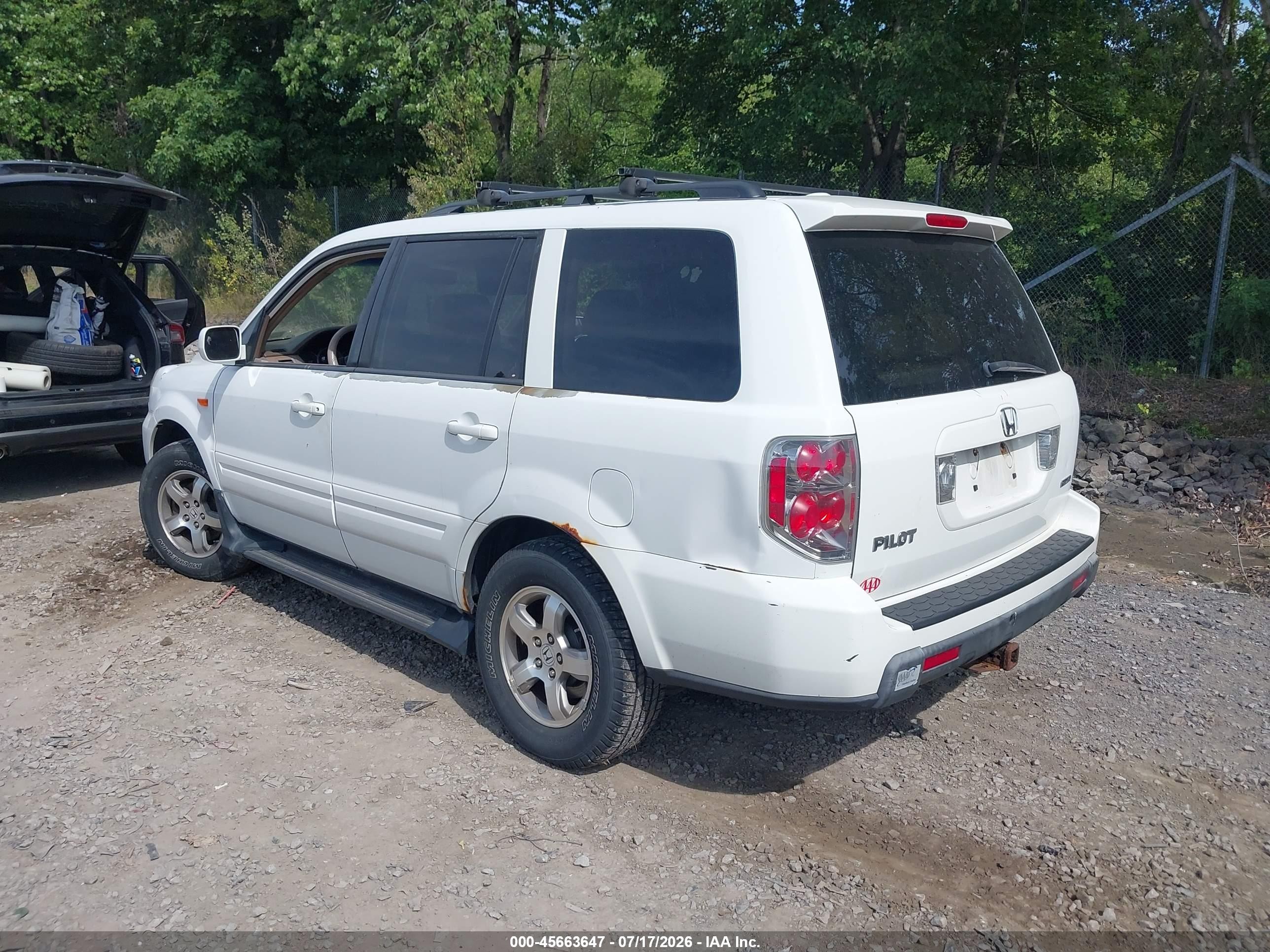 2008 Honda Pilot Ex-l White vin: 5FNYF18548B051618