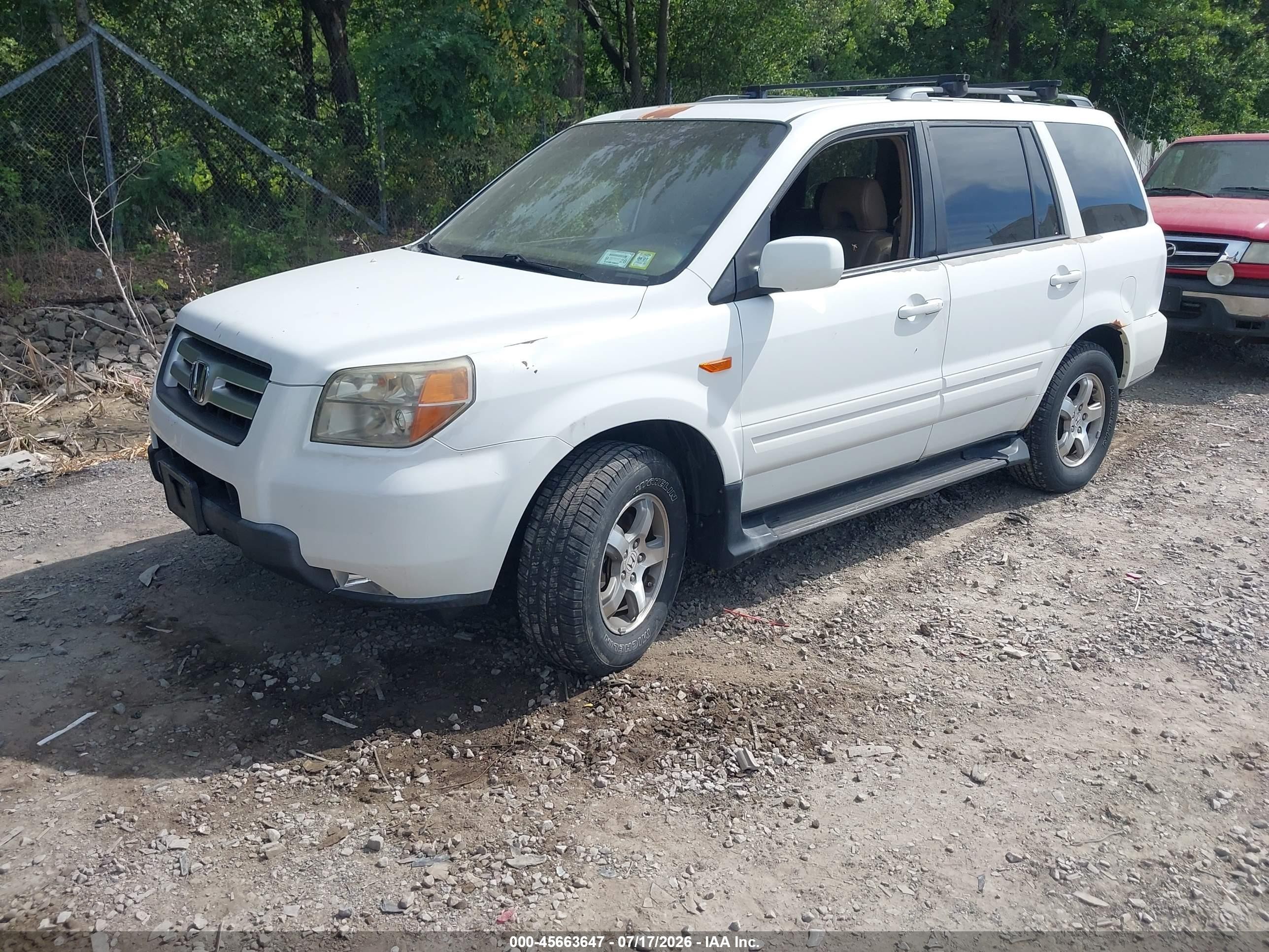 2008 Honda Pilot Ex-l White vin: 5FNYF18548B051618