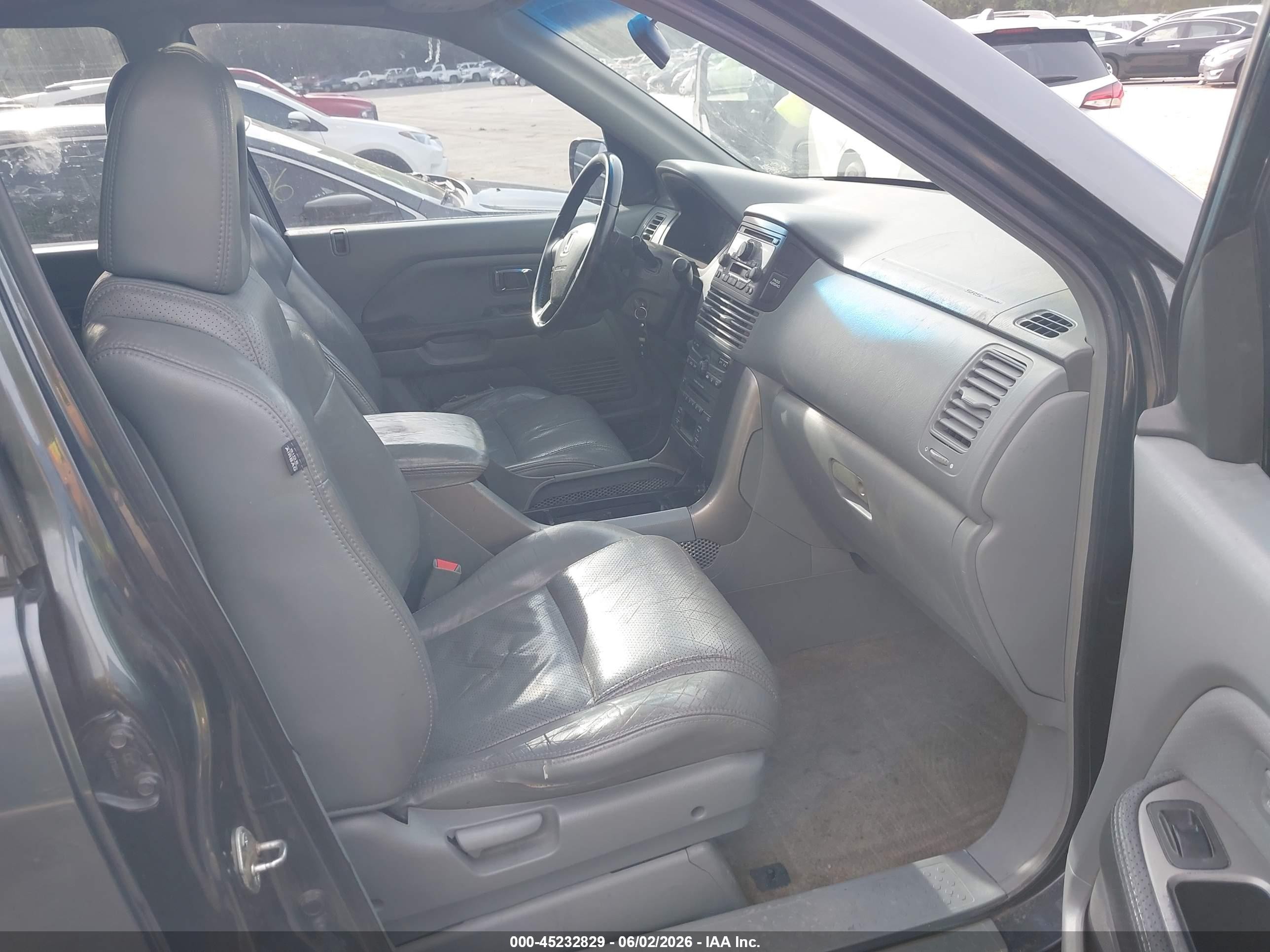 2005 Honda Pilot Ex-l Gray vin: 5FNYF18555B010670