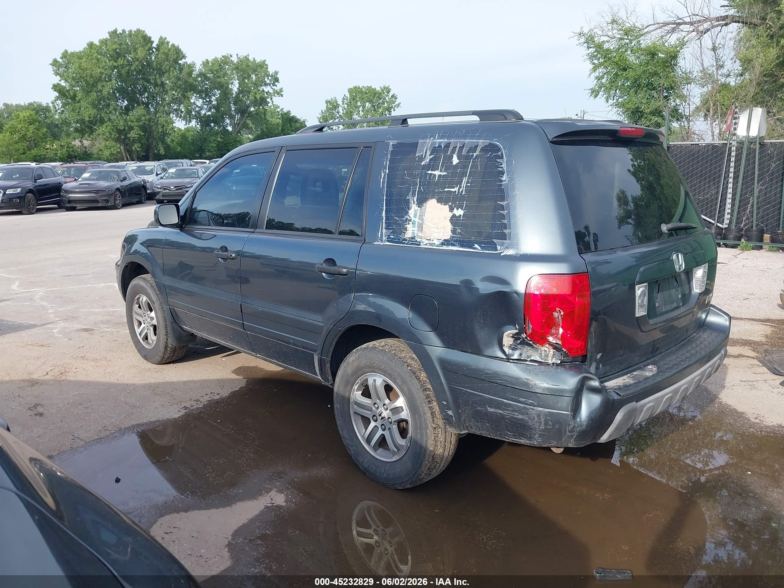 2005 Honda Pilot Ex-l Gray vin: 5FNYF18555B010670