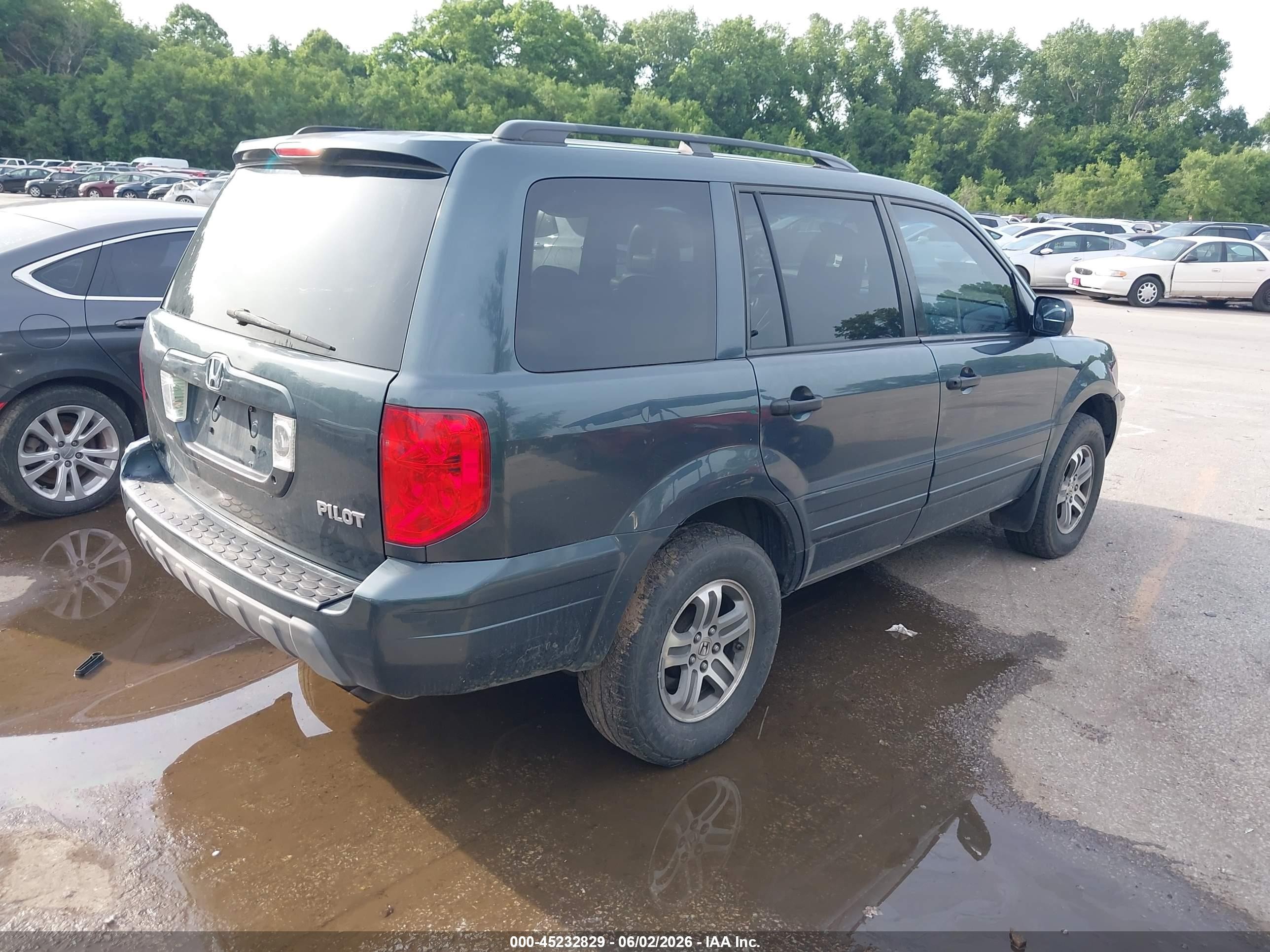 2005 Honda Pilot Ex-l Gray vin: 5FNYF18555B010670