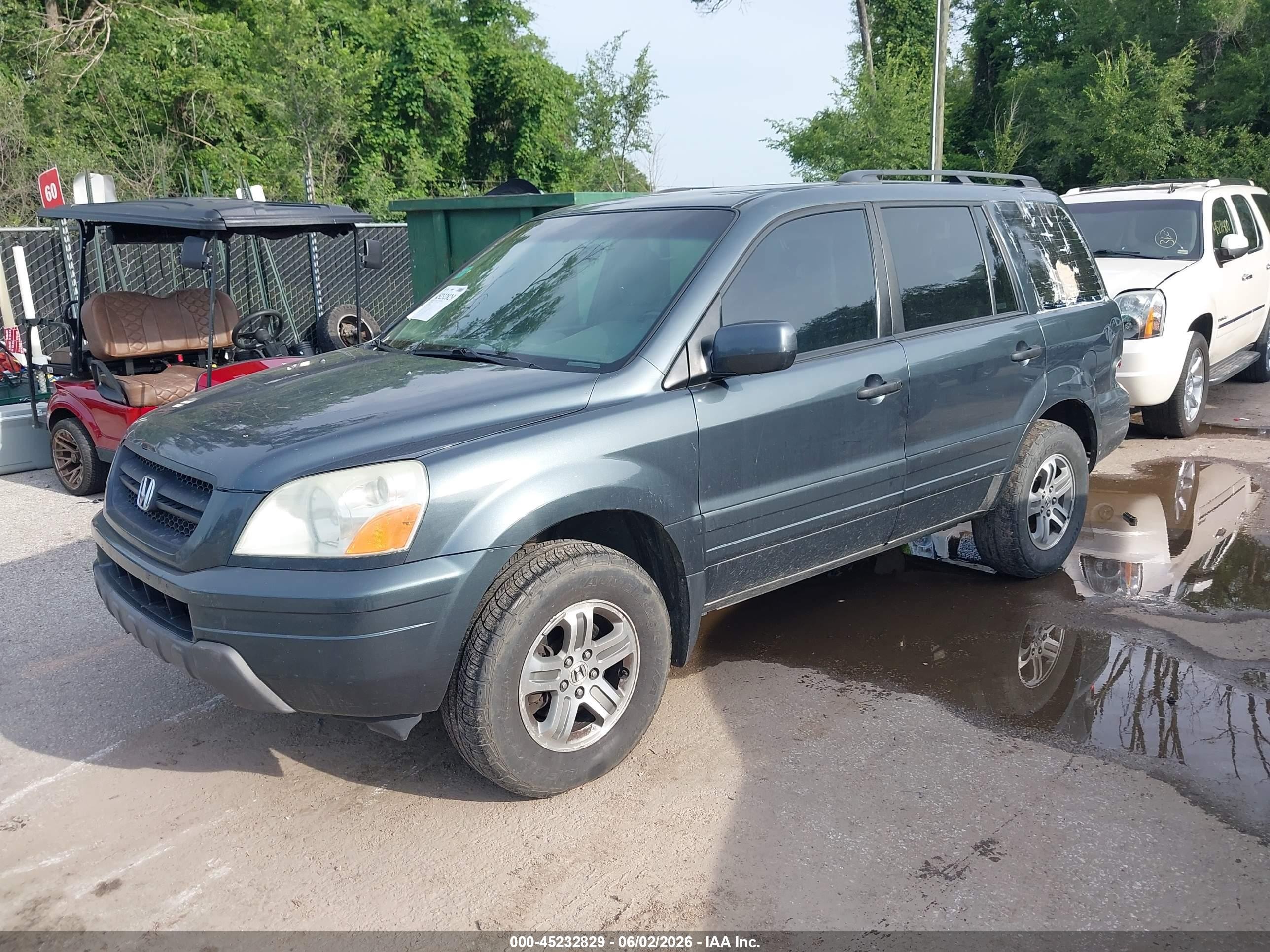 2005 Honda Pilot Ex-l Gray vin: 5FNYF18555B010670