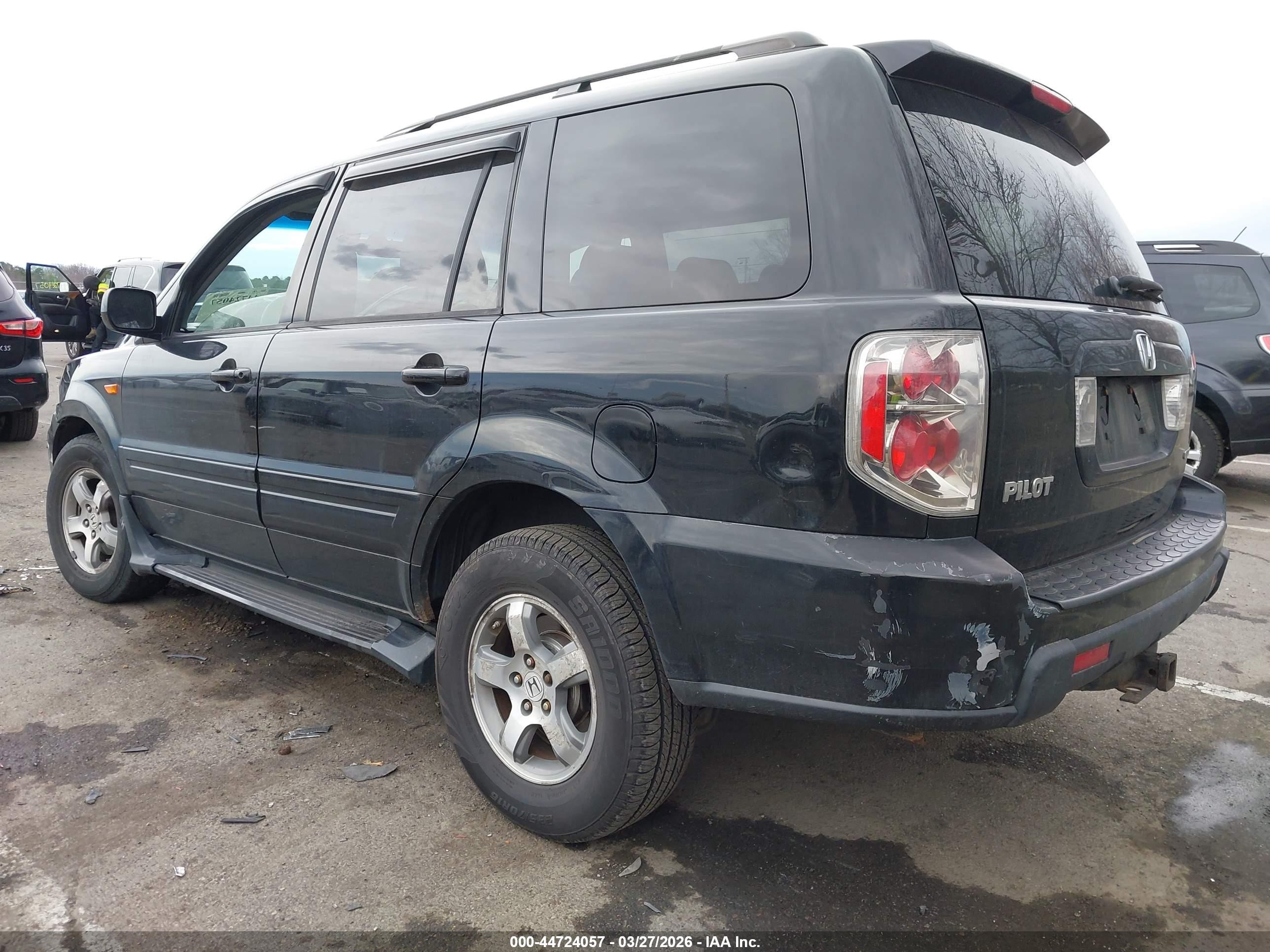 2007 Honda Pilot Ex-l Black vin: 5FNYF18557B003947