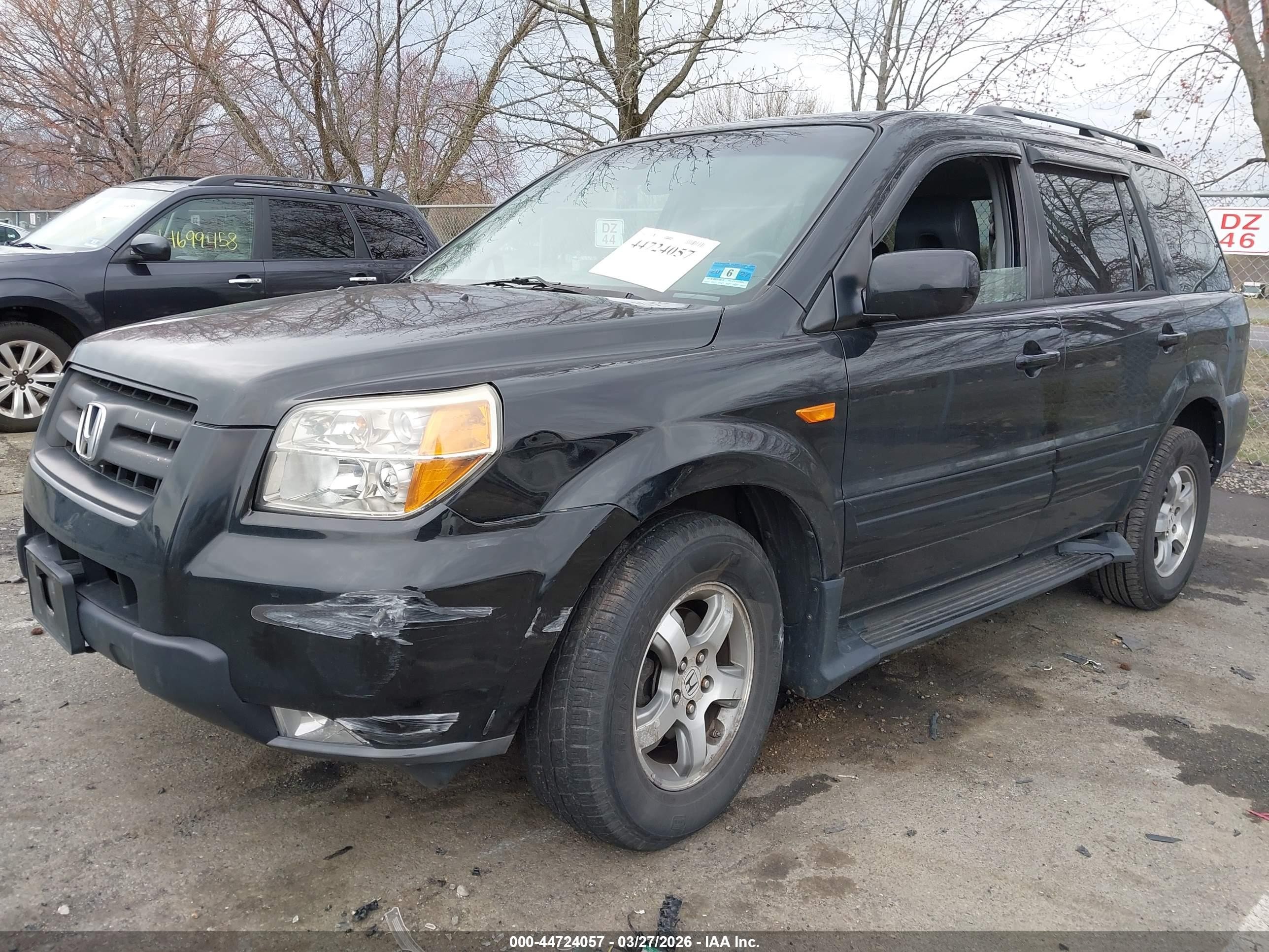 2007 Honda Pilot Ex-l Black vin: 5FNYF18557B003947