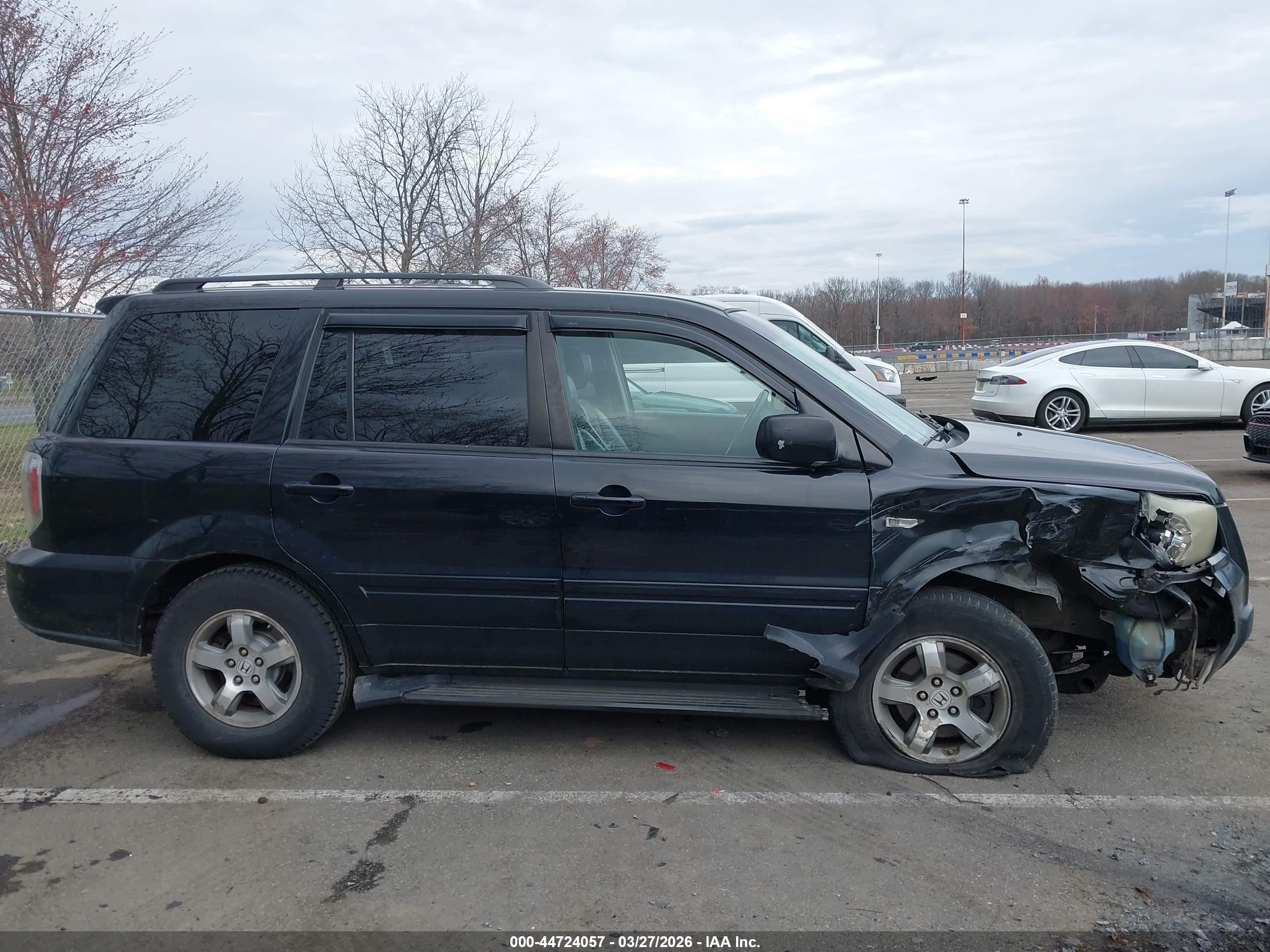 2007 Honda Pilot Ex-l Black vin: 5FNYF18557B003947