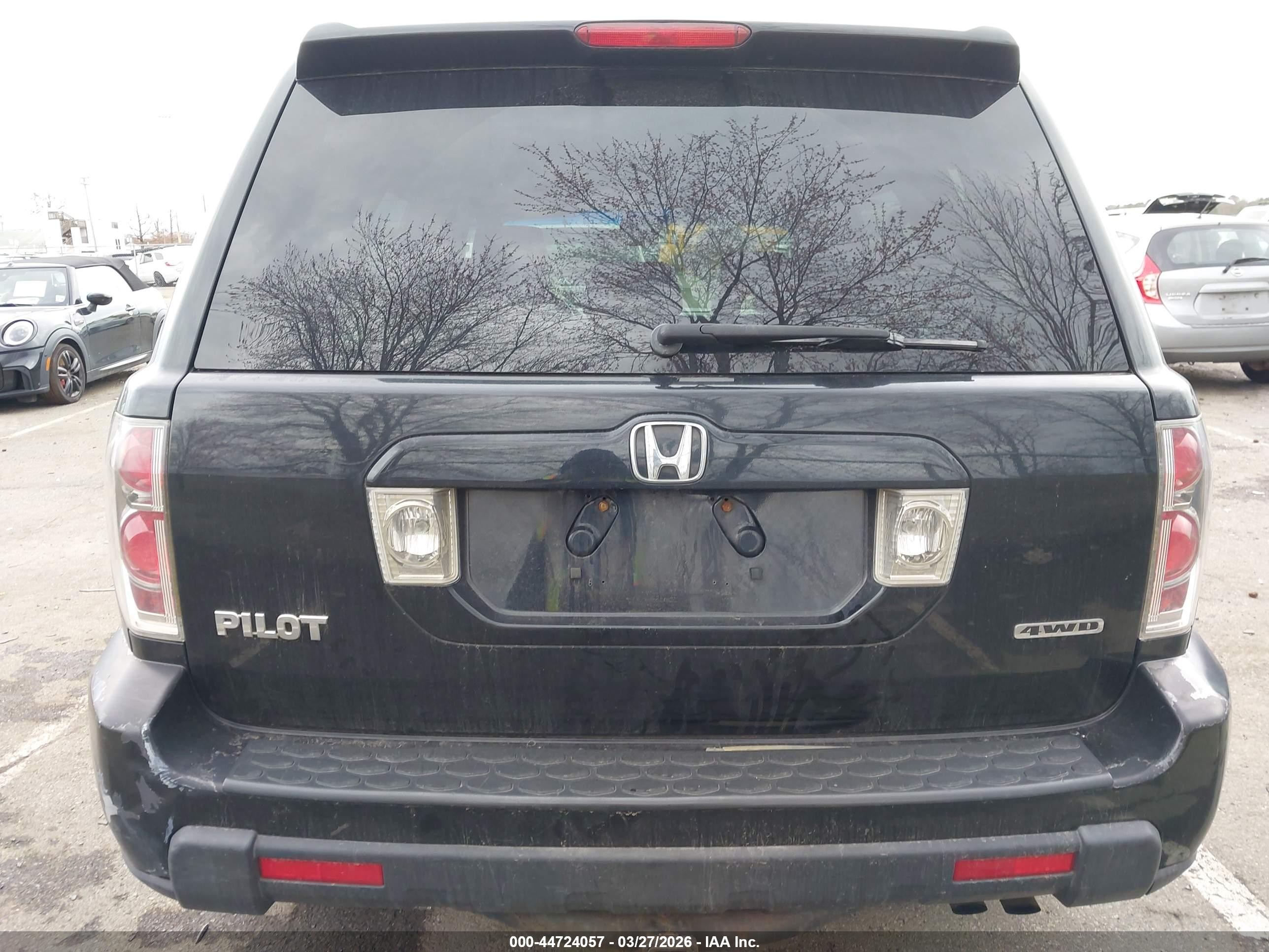 2007 Honda Pilot Ex-l Black vin: 5FNYF18557B003947